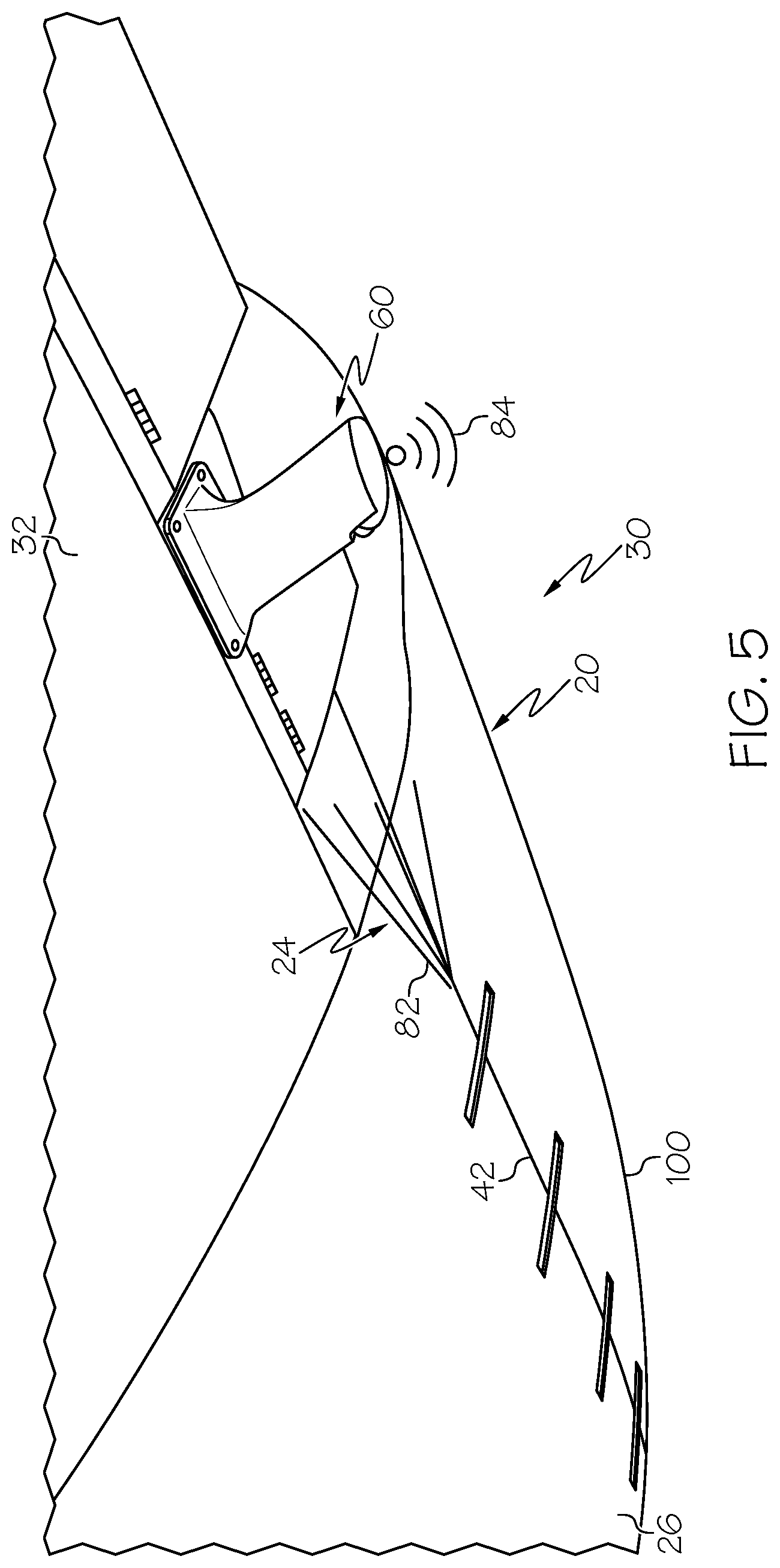 Patent US12306068 Figure 5 – Systems and methods for monitoring a flow of a fluid on an external surface of a structure in motion
