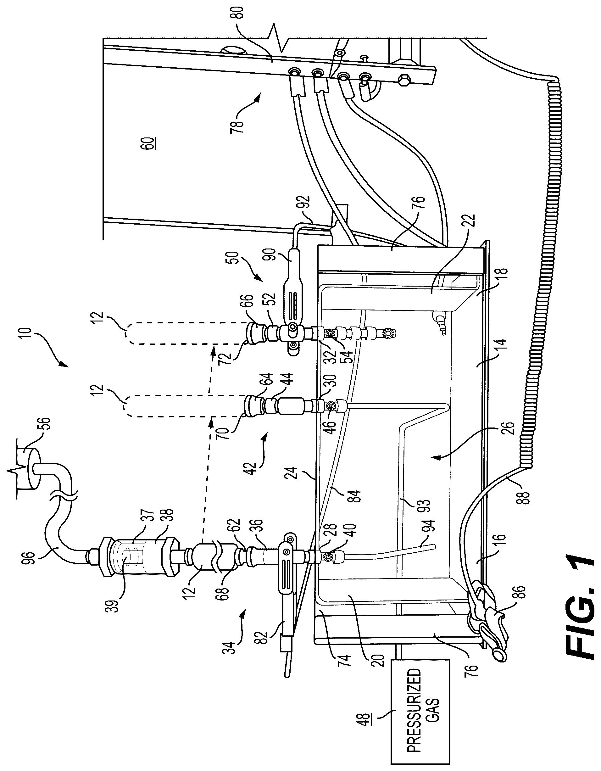 Patent US12306076 Figure 1 – Systems, apparatuses, and methods for sample cylinder inspection, pressurization, and sample disposal
