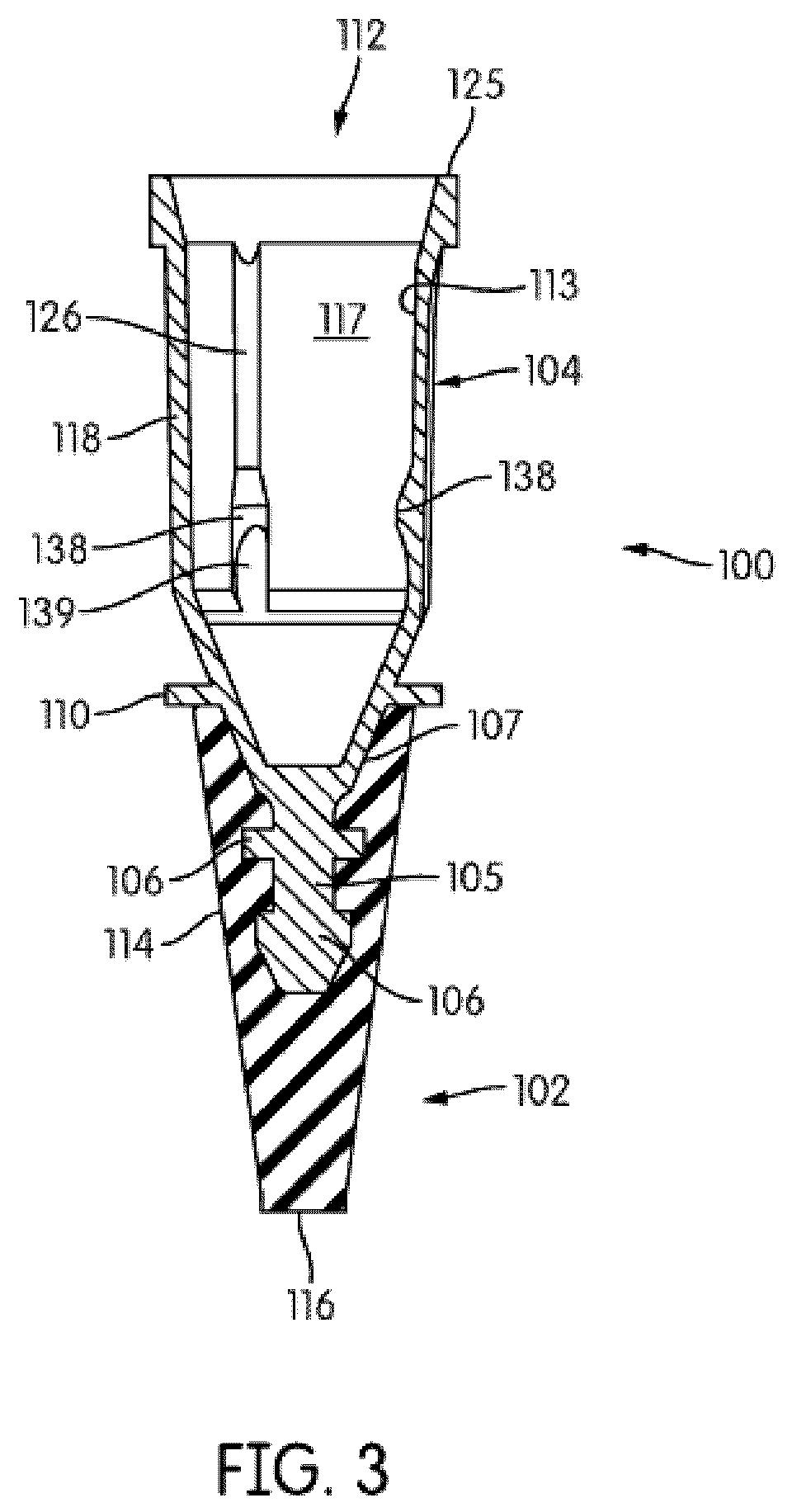 Patent US12306091 Figure 3 – Non-absorbent cleaning member with transport arm working end coupling element for use in a sample testing system