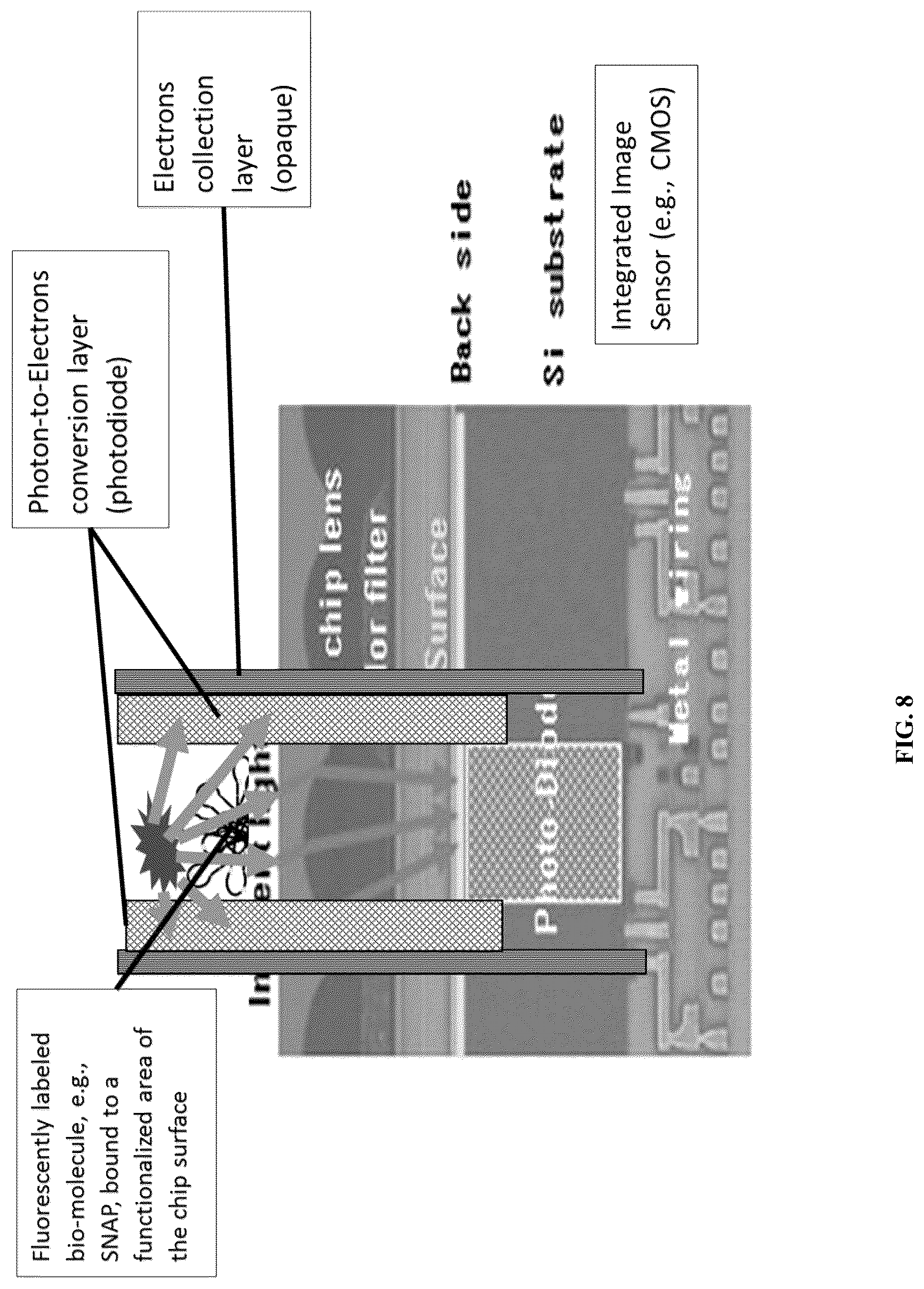 Patent US12306093 Figure 8 – Methods and systems for integrated on-chip single-molecule detection