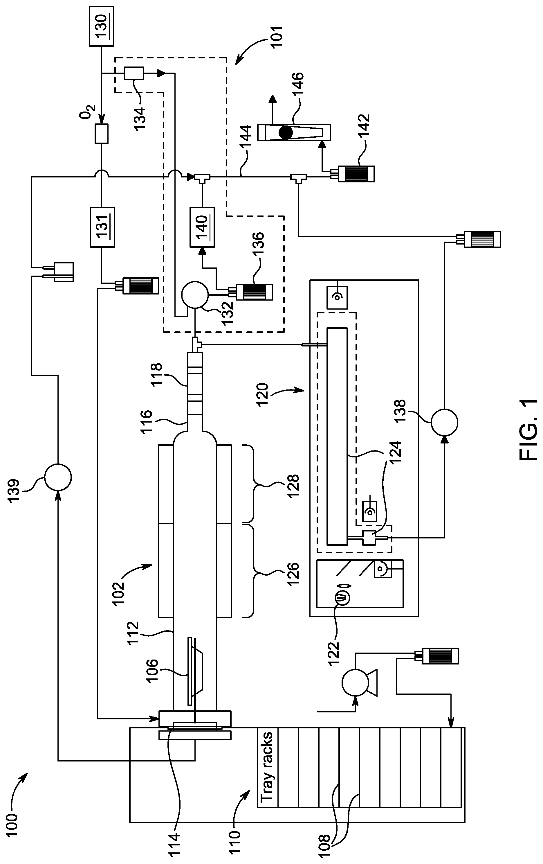 Patent US12306095 Figure 1 – System and method for detecting mercury and total organic carbon in burnt product