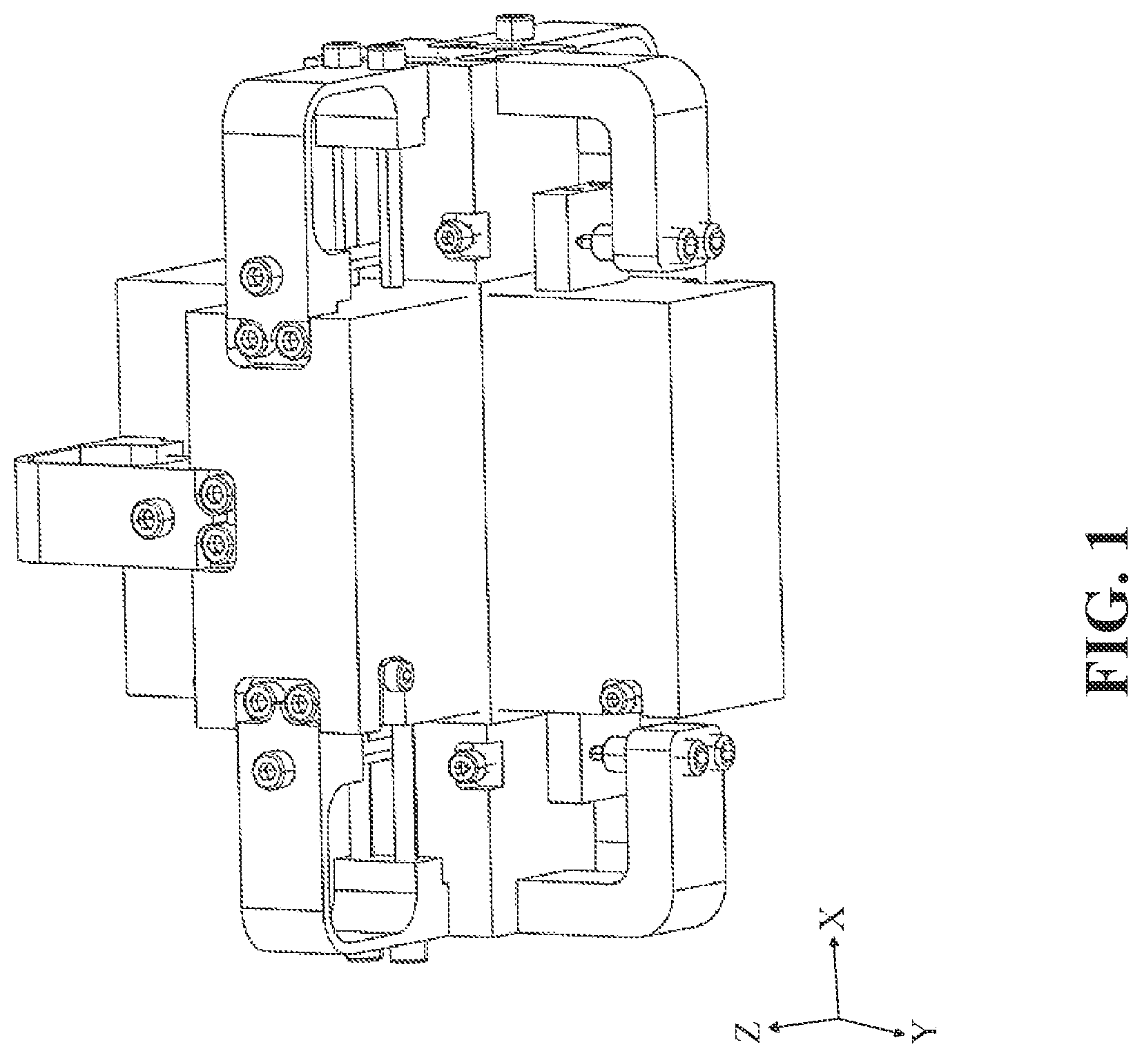 Patent US12306142 — Clamp of elastic box of stiff true-triaxial testing system and displacement monitoring method for cuboid specimens — Figure 1