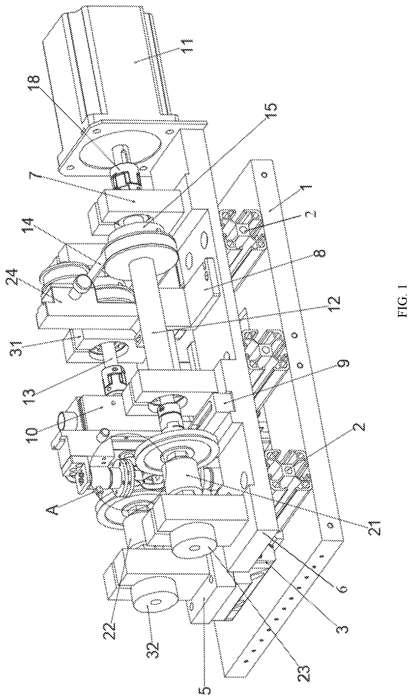Patent US12306143 Figure 1 – Testing device for a current-carrying friction and wear performance of a flexible rolling friction pair