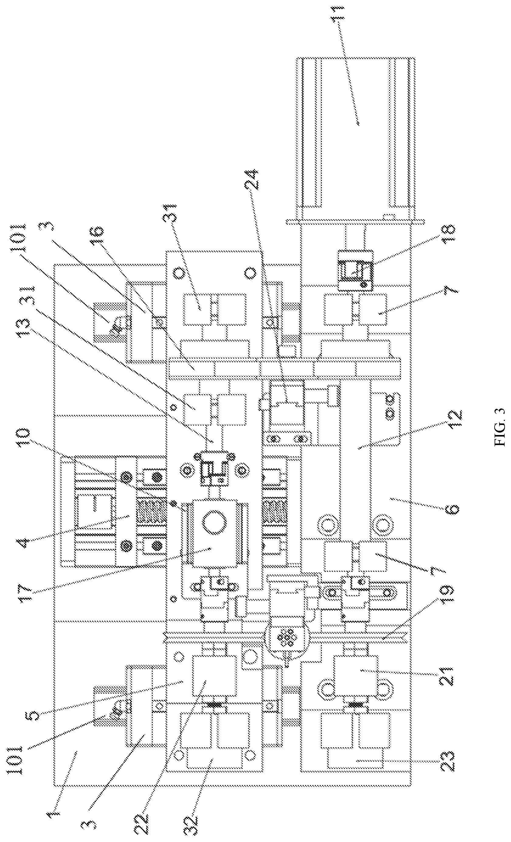 Patent US12306143 Figure 3 – Testing device for a current-carrying friction and wear performance of a flexible rolling friction pair