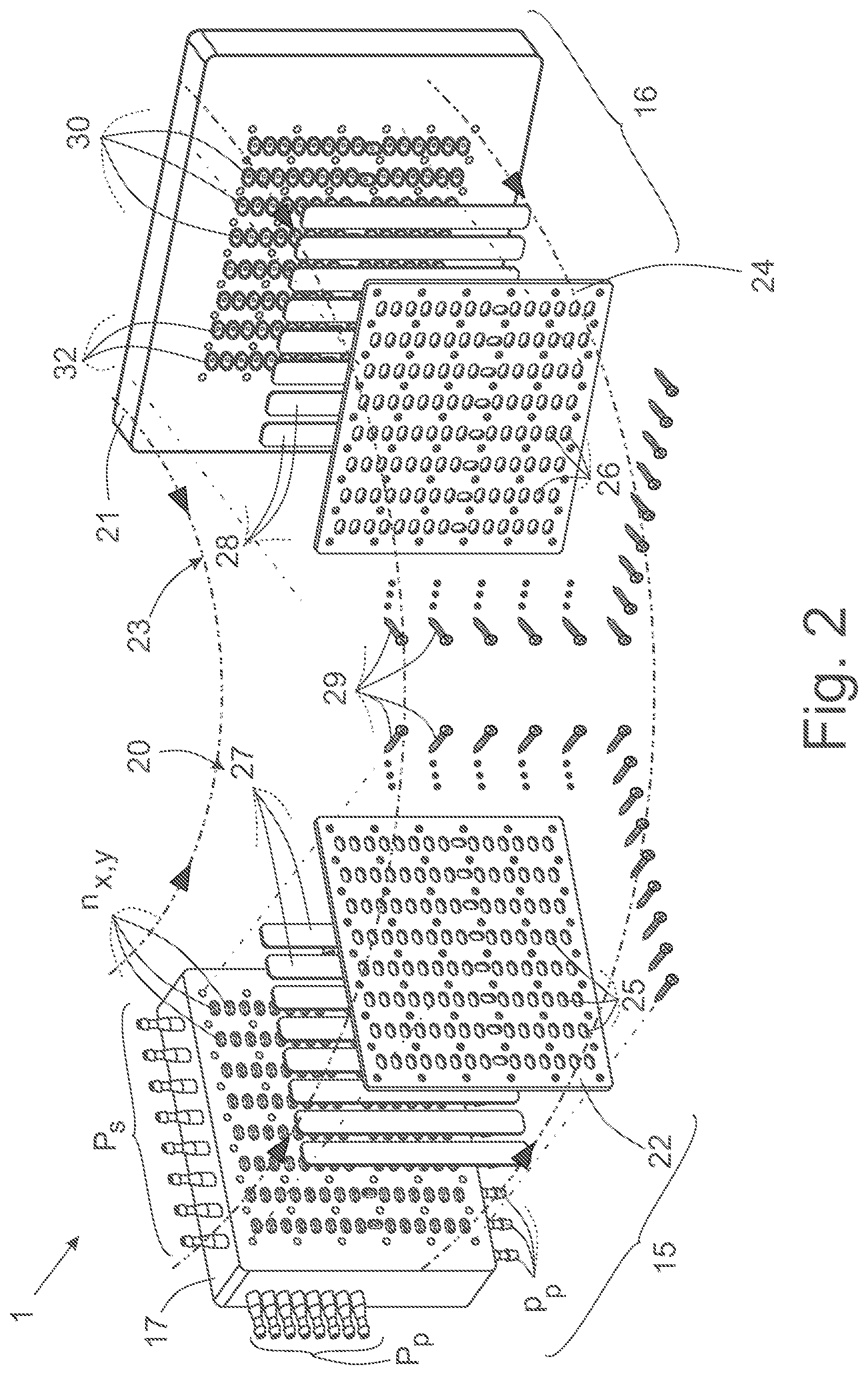 Patent US12306146 Figure 2 – Valve switching system for selectively interconnecting components of a bioprocess installation