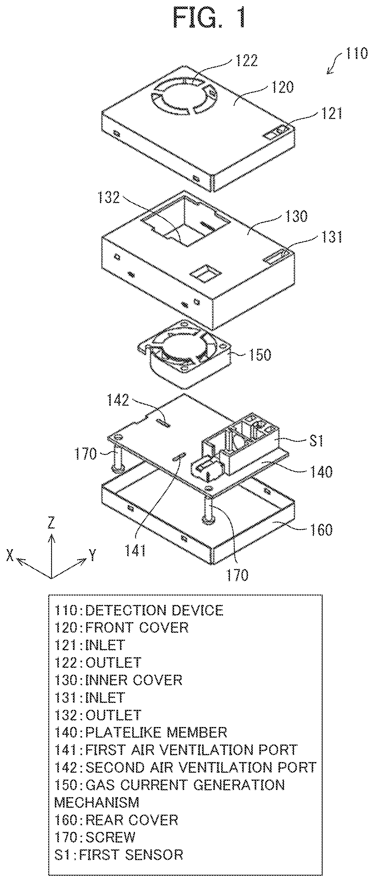 Patent US12306161 Figure 1 – Detection device and electronic apparatus