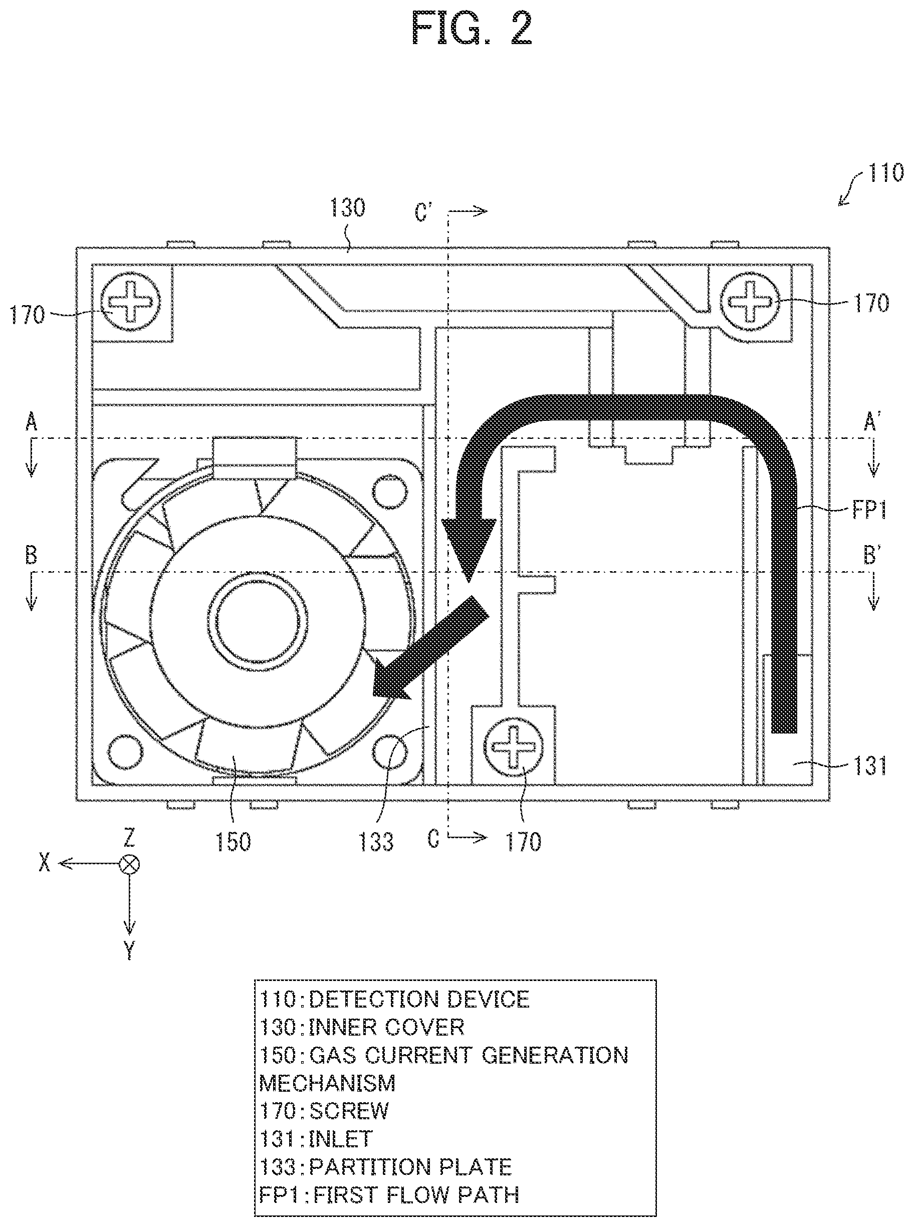Patent US12306161 Figure 2 – Detection device and electronic apparatus