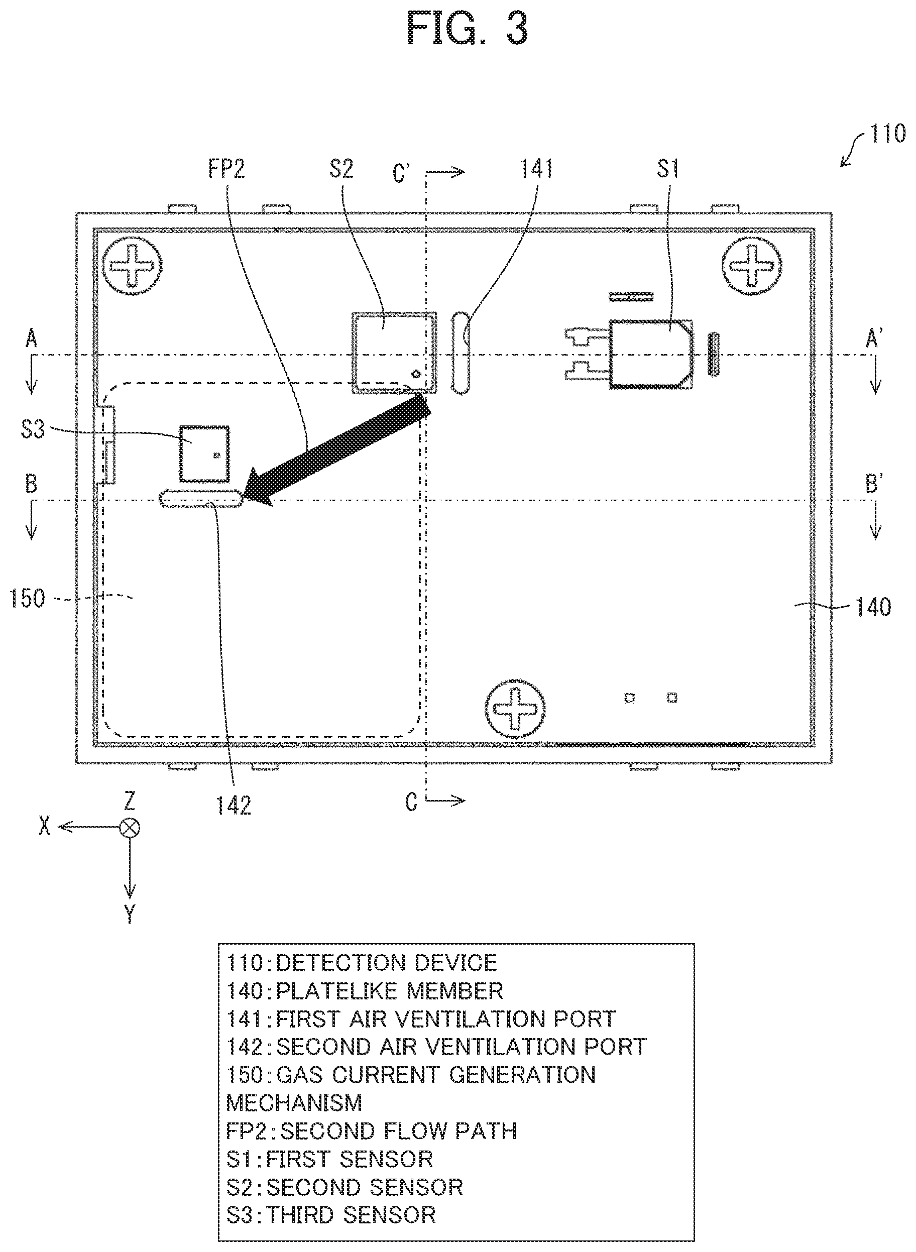 Patent US12306161 Figure 3 – Detection device and electronic apparatus