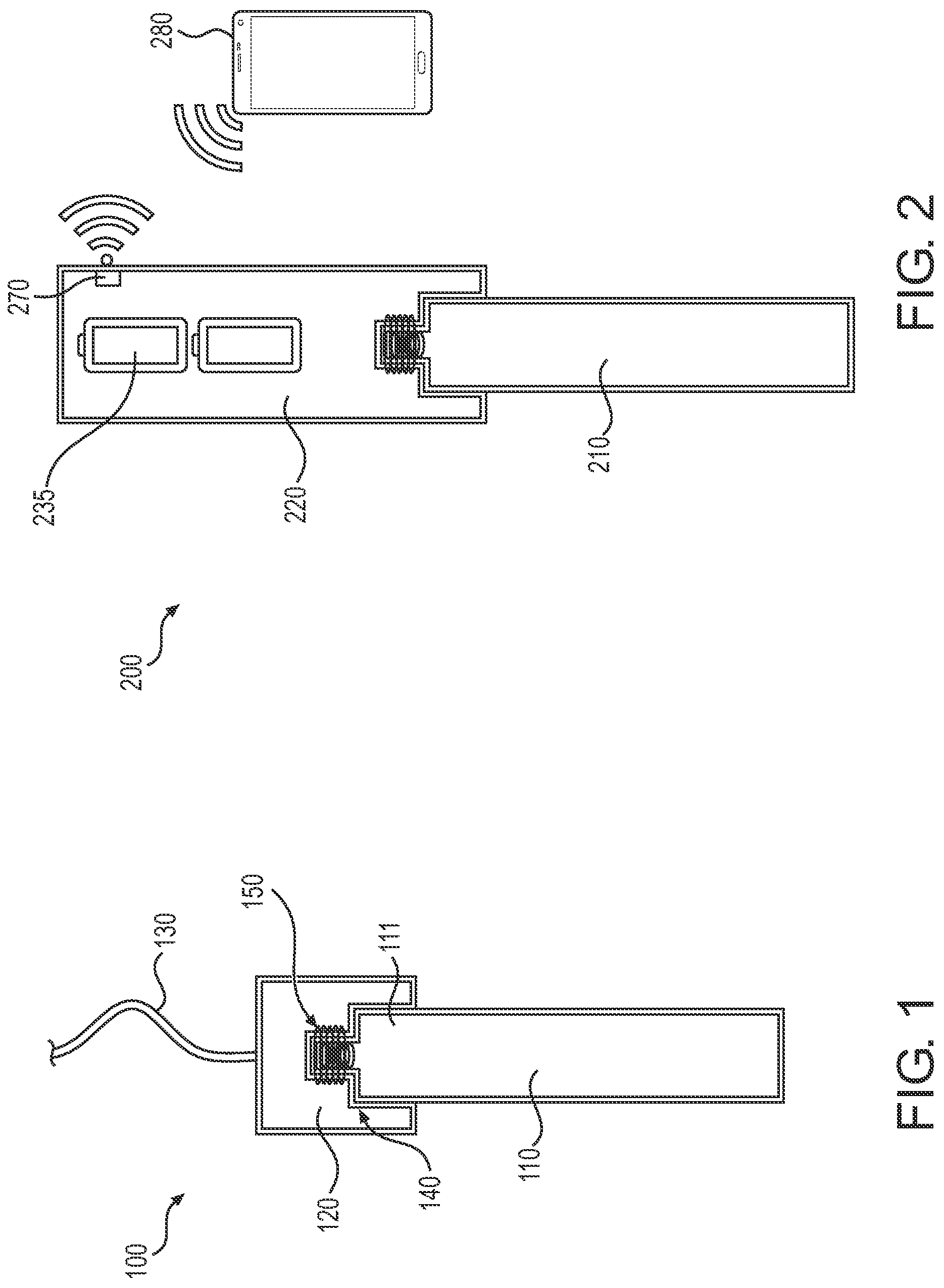 Patent US12306165 Figure 1 – Probe system with detachable sensor probe that communicates wirelessly