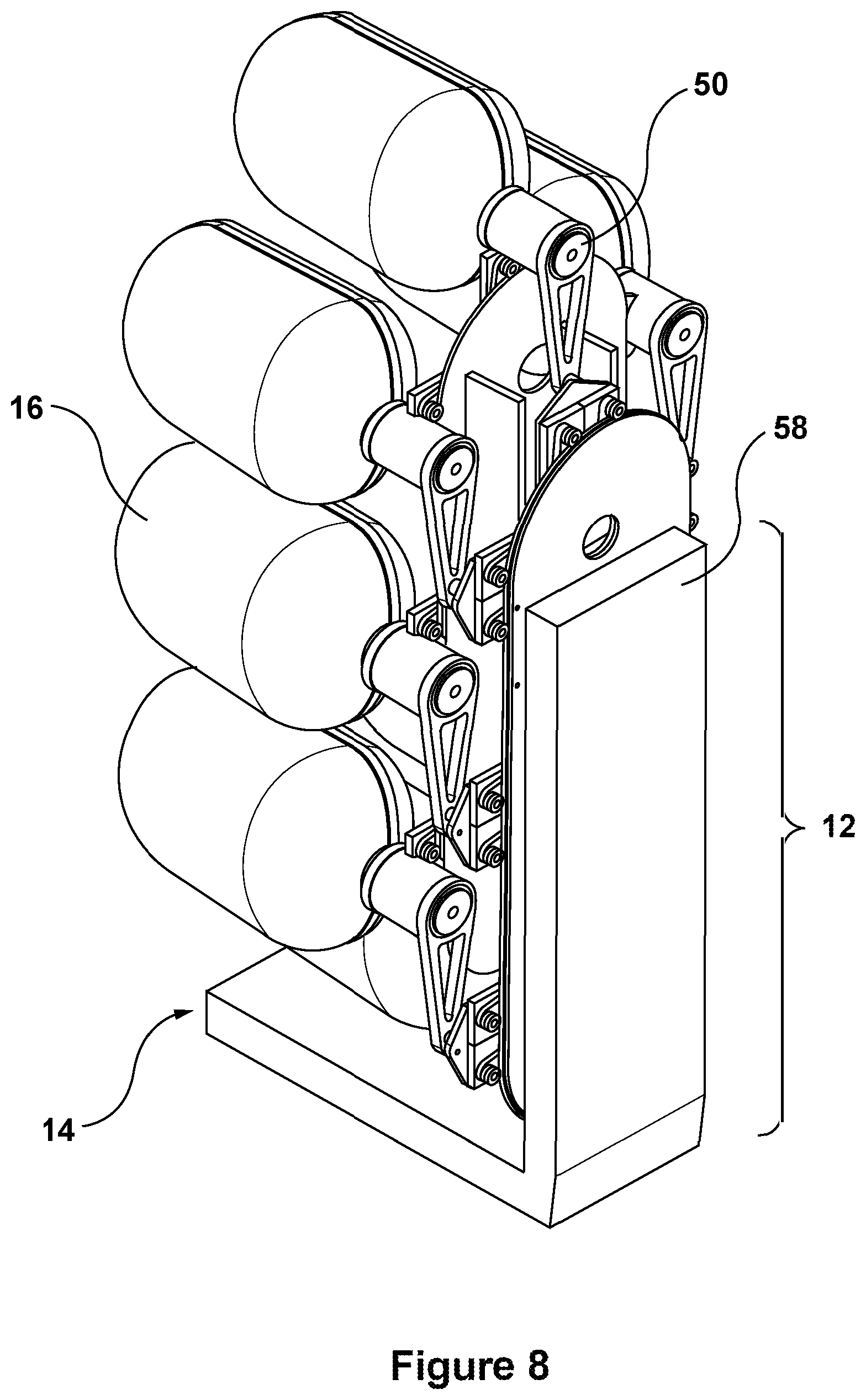 Patent US12306198 Figure 8 – Carousel for modular biologic production units