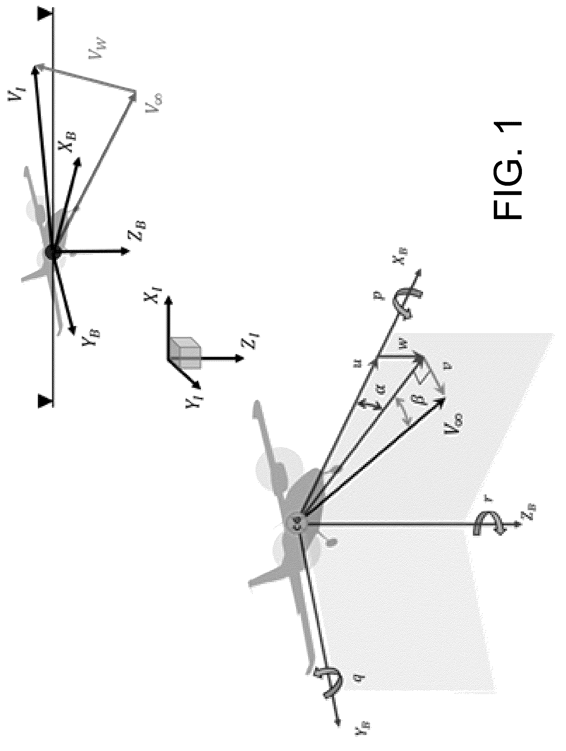 Patent US12306205 Figure 1 – Method and system for estimating aerodynamic angles of a flying body