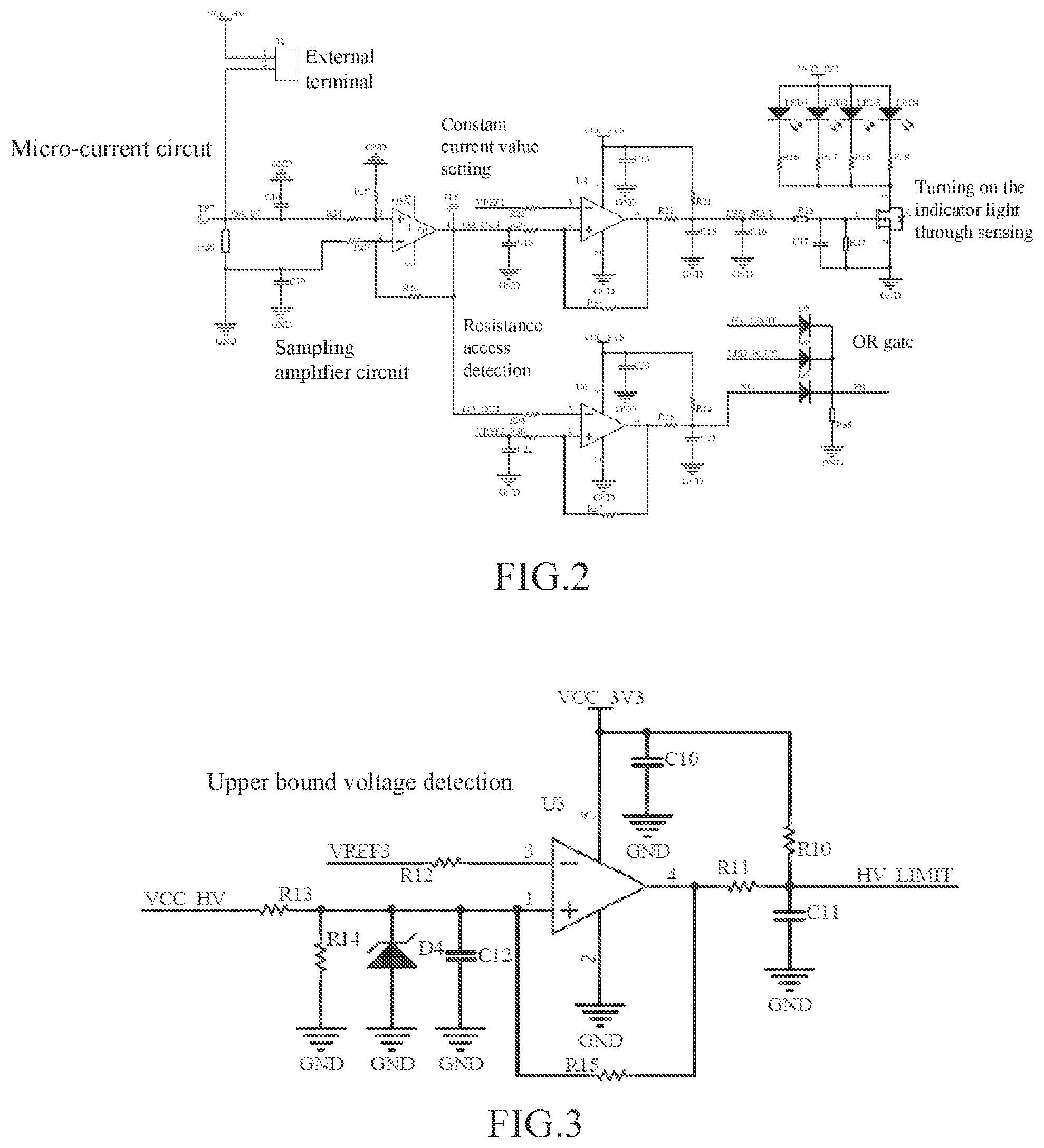 Patent US12306221 Figure 2 – Indicator light circuit configured for micro-current and micro-current shower head