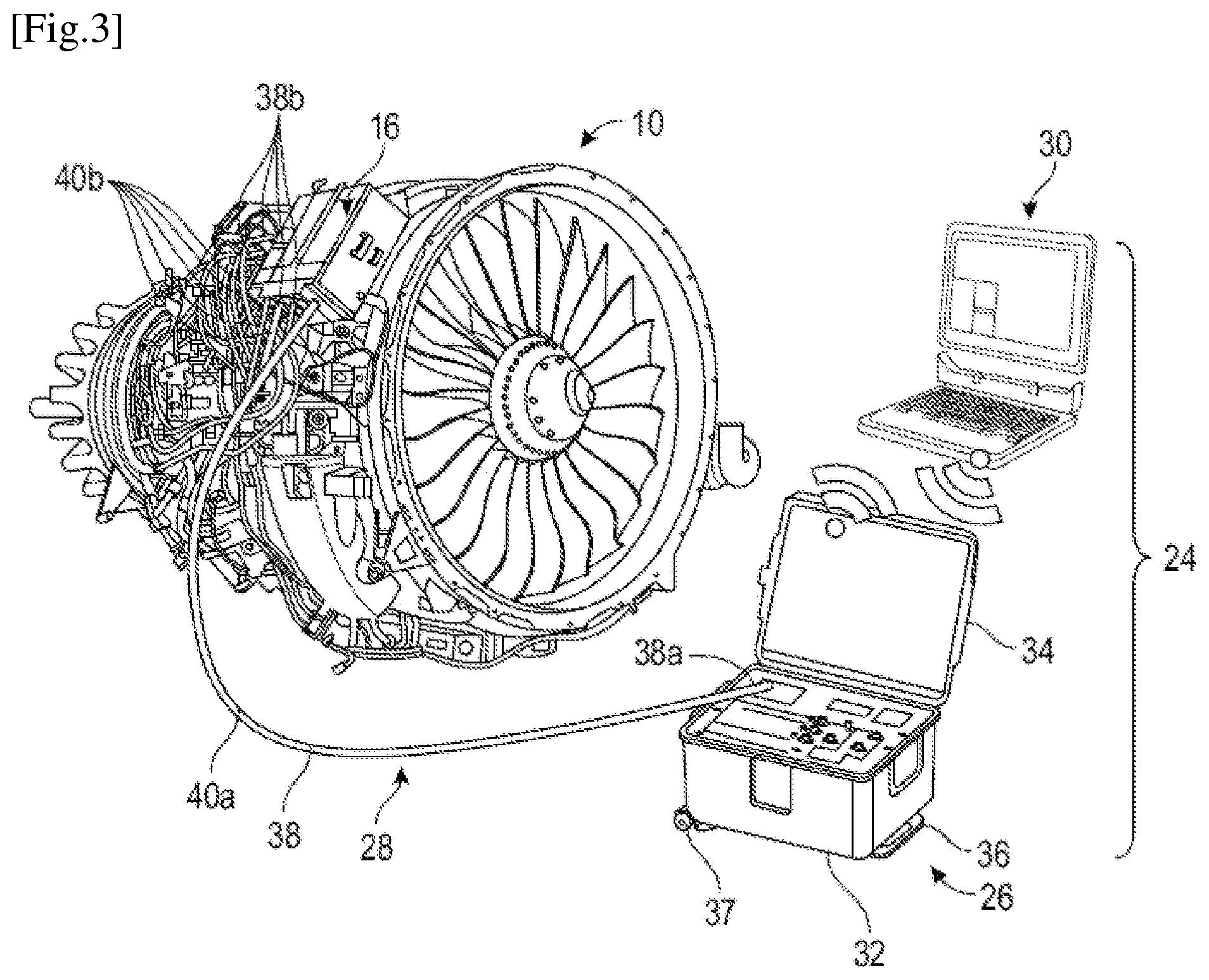 Patent US12306239 Figure 3 – Diagnosis of an aircraft engine control unit