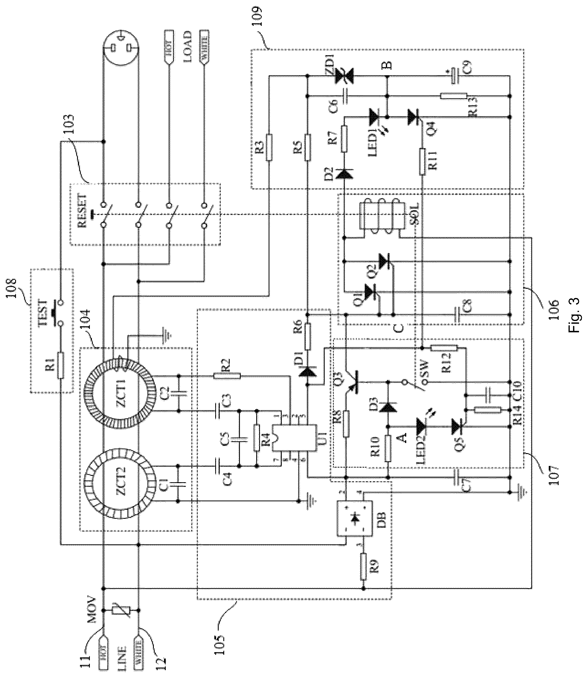 Patent US12306269 Figure 2 – Electrical fault detection and interruption device and related electrical connectors and electrical appliances
