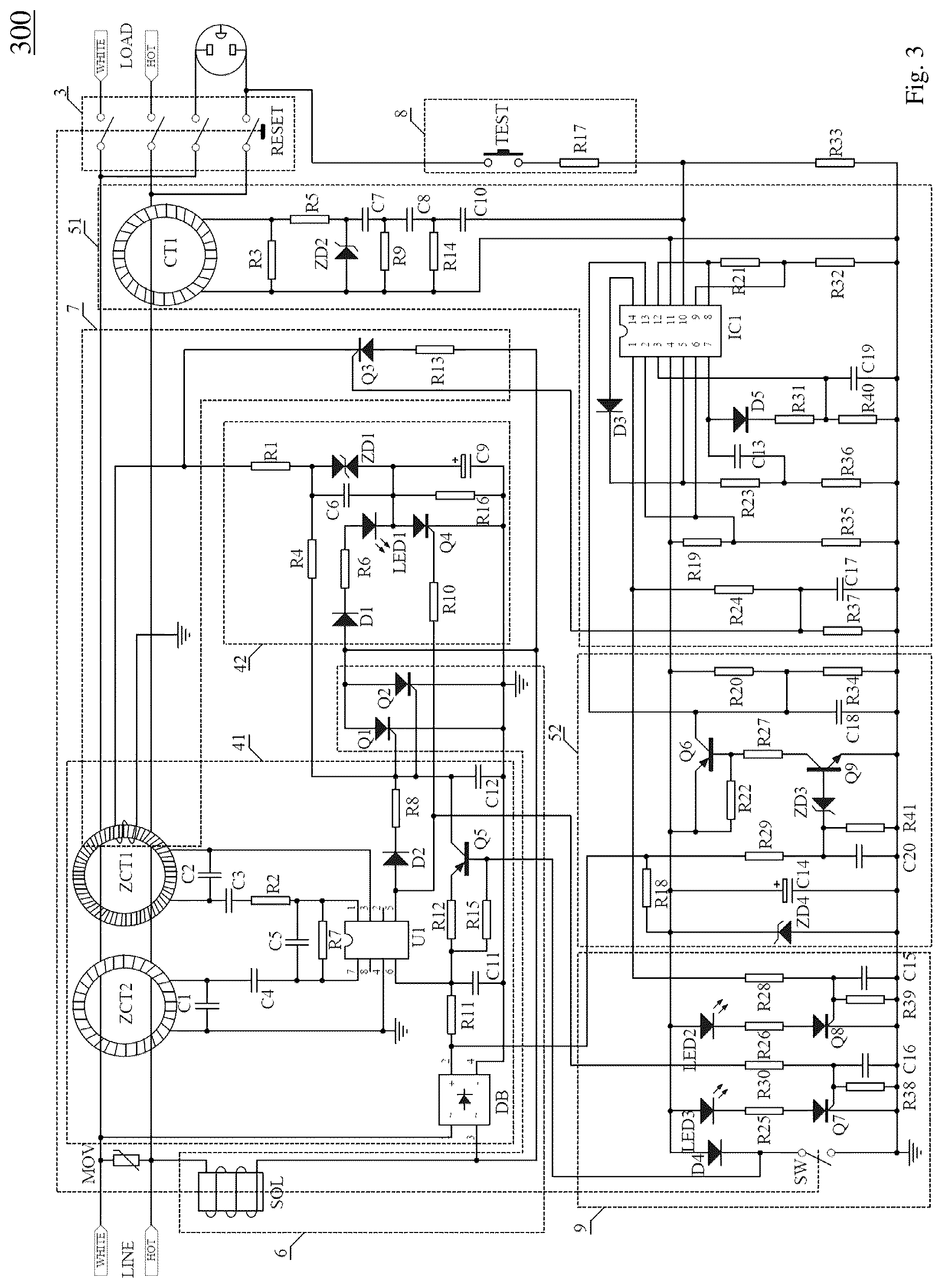 Patent US12306270 Figure 3 – Electrical fault detection and interruption device and related electrical connectors and electrical appliances