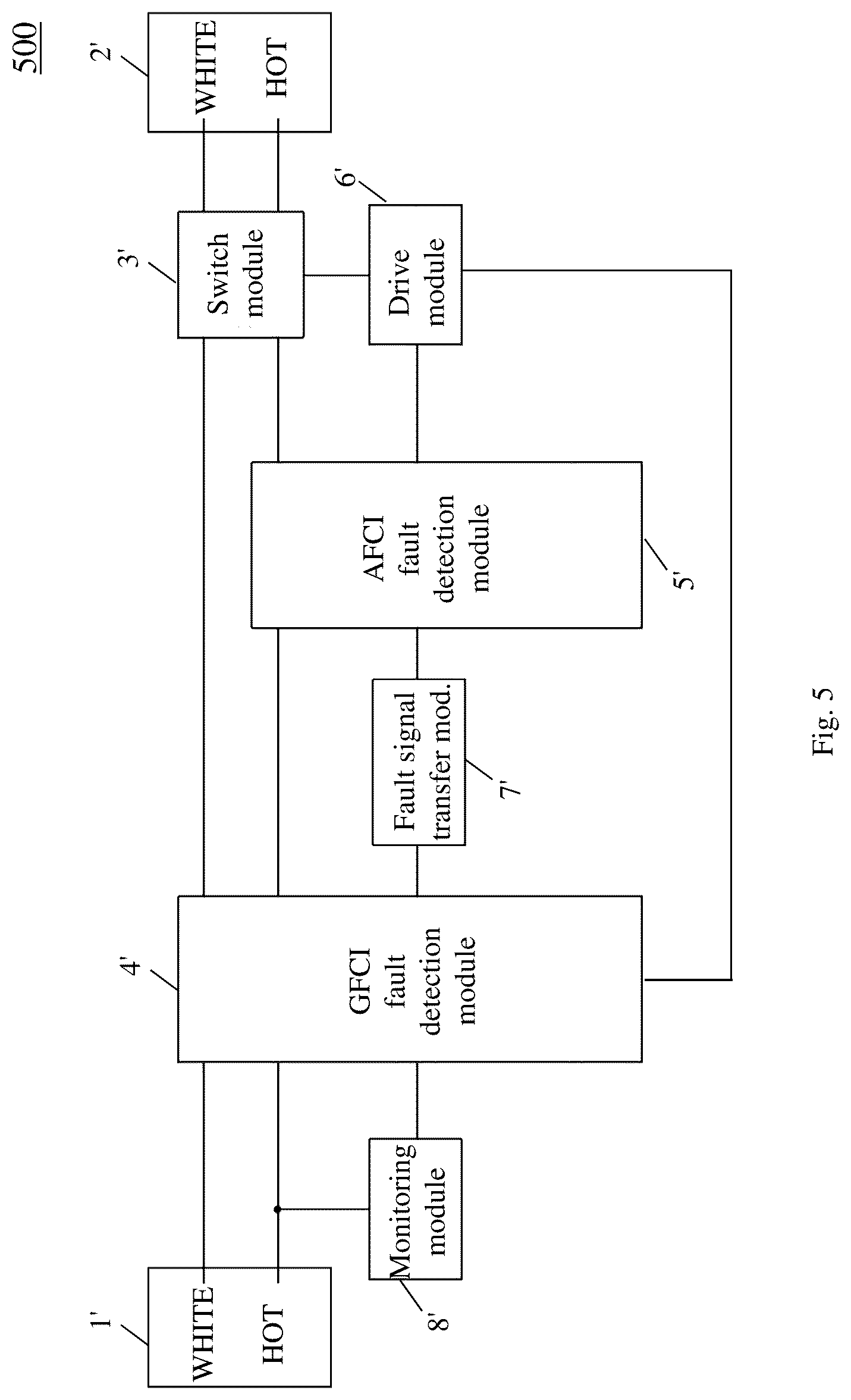 Patent US12306270 Figure 5 – Electrical fault detection and interruption device and related electrical connectors and electrical appliances