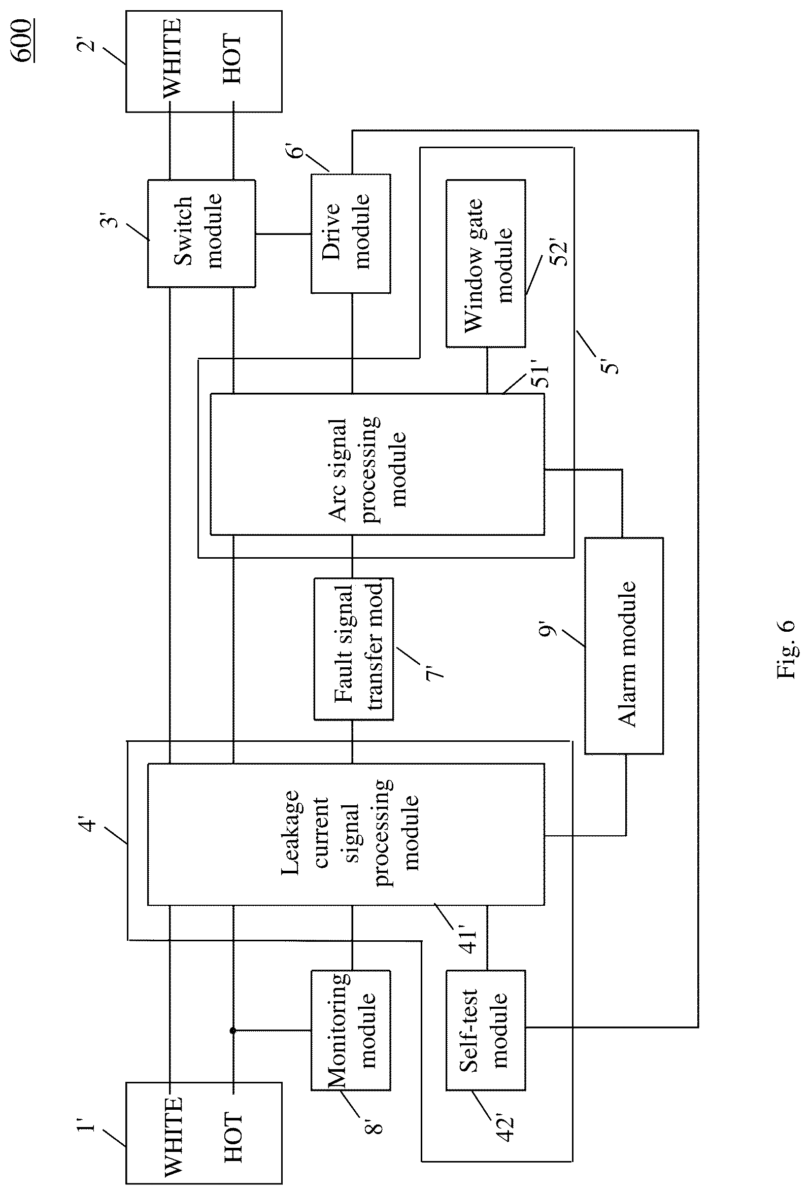 Patent US12306270 Figure 6 – Electrical fault detection and interruption device and related electrical connectors and electrical appliances