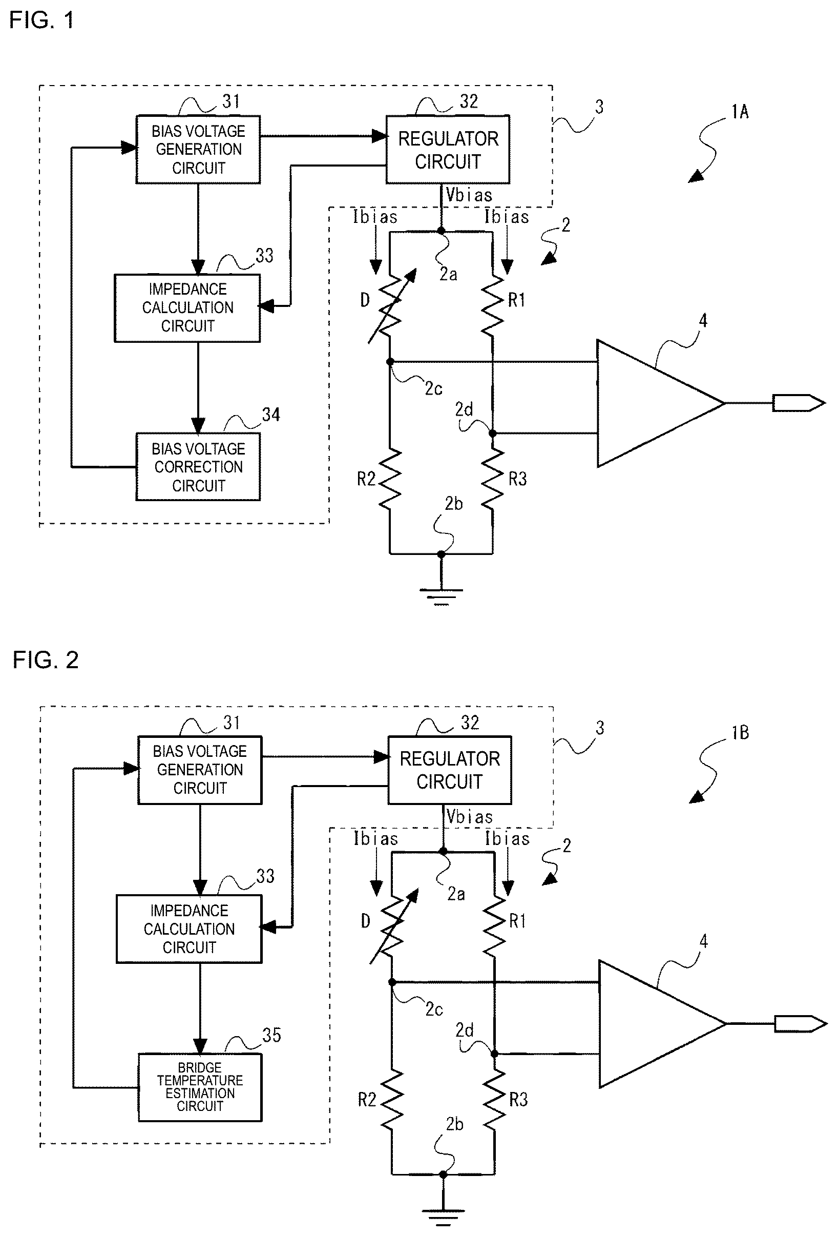 Patent US12306272 Figure 1 – Sensor device with bias voltage correction to compensate for change in characteristics of bridge circuit