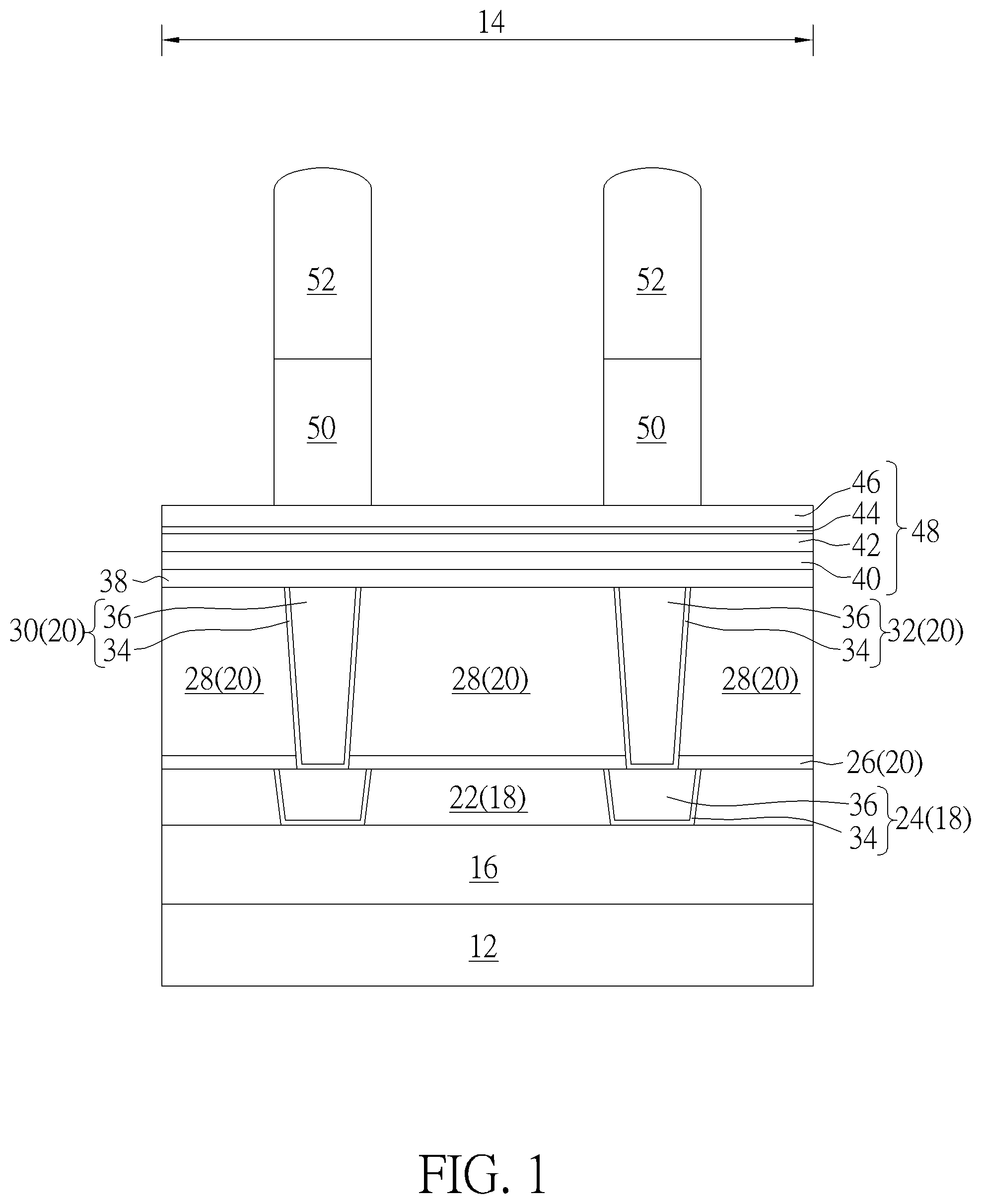 Patent US12306274 — Magnetoresistive random access memory and method for fabricating the same — Figure 1