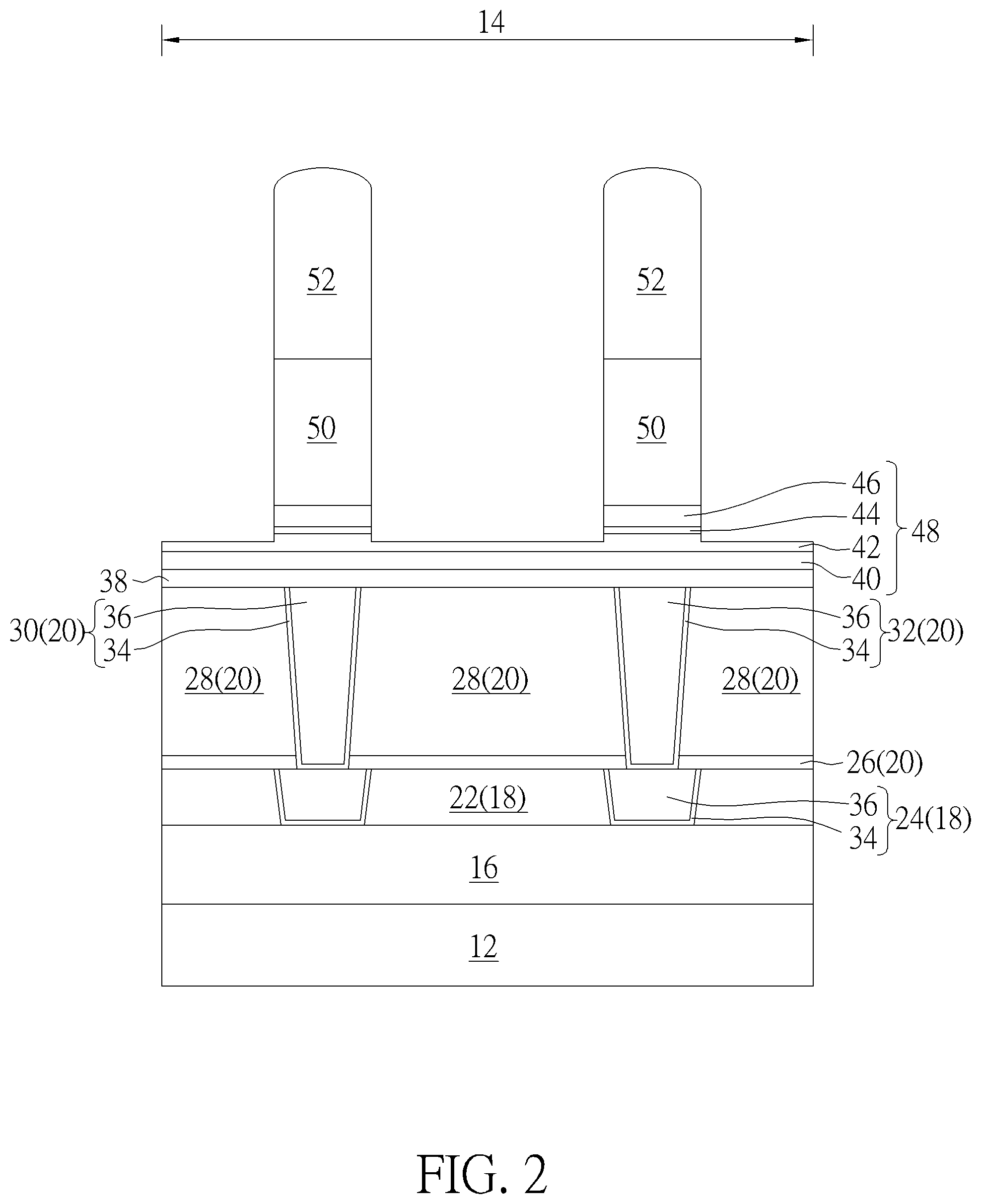 Patent US12306274 Figure 2 – Magnetoresistive random access memory and method for fabricating the same
