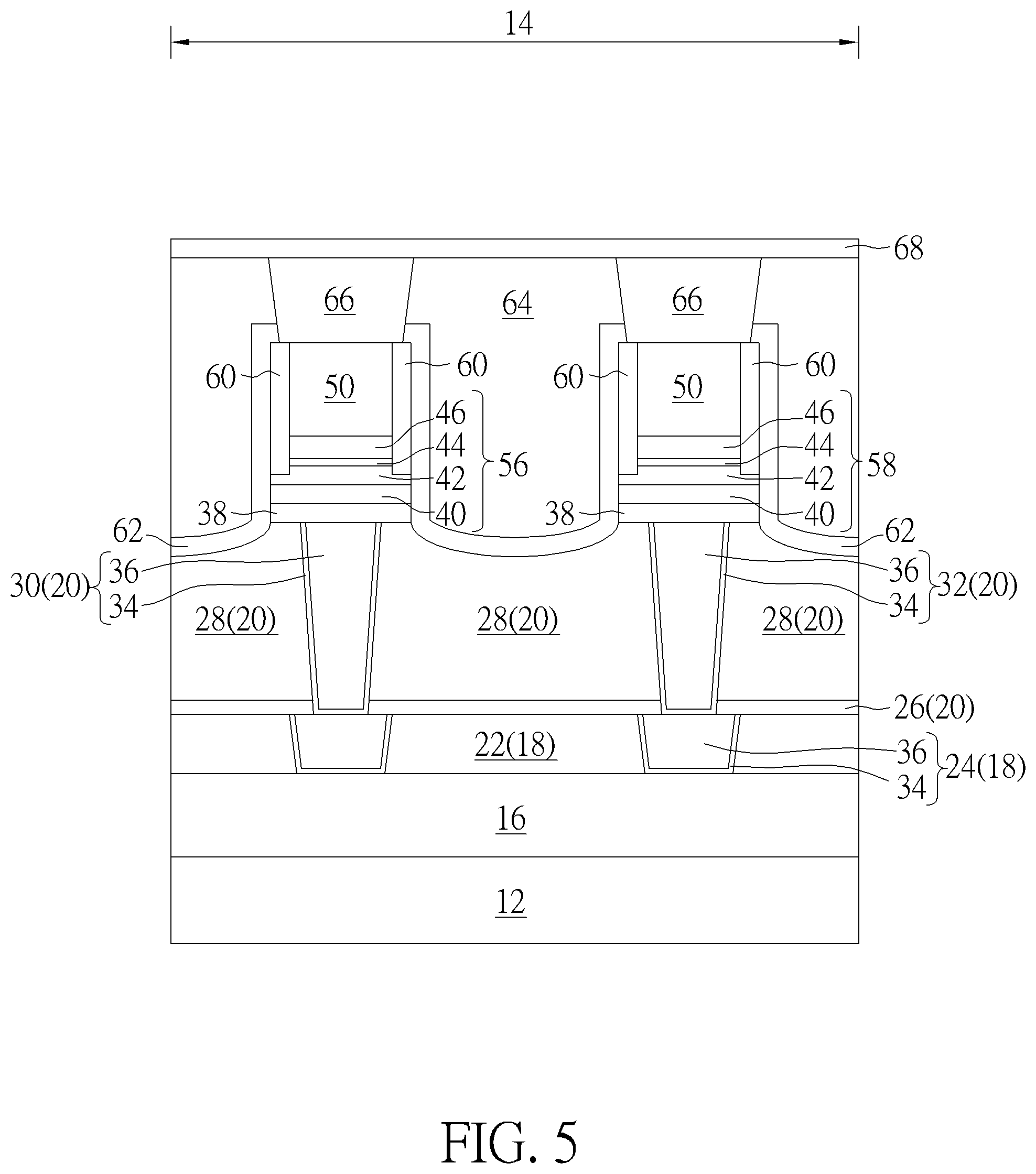 Patent US12306274 Figure 5 – Magnetoresistive random access memory and method for fabricating the same