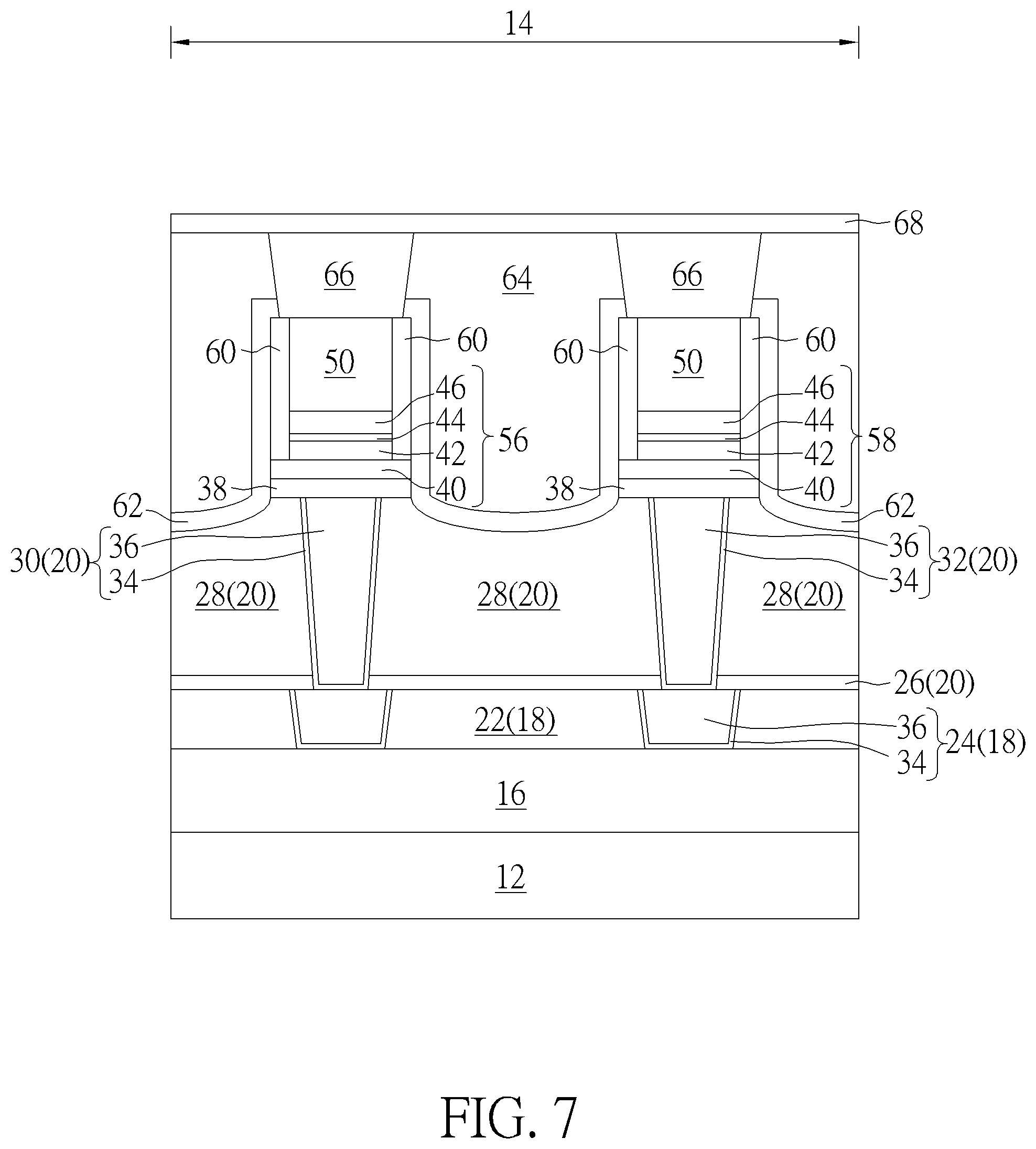 Patent US12306274 Figure 7 – Magnetoresistive random access memory and method for fabricating the same