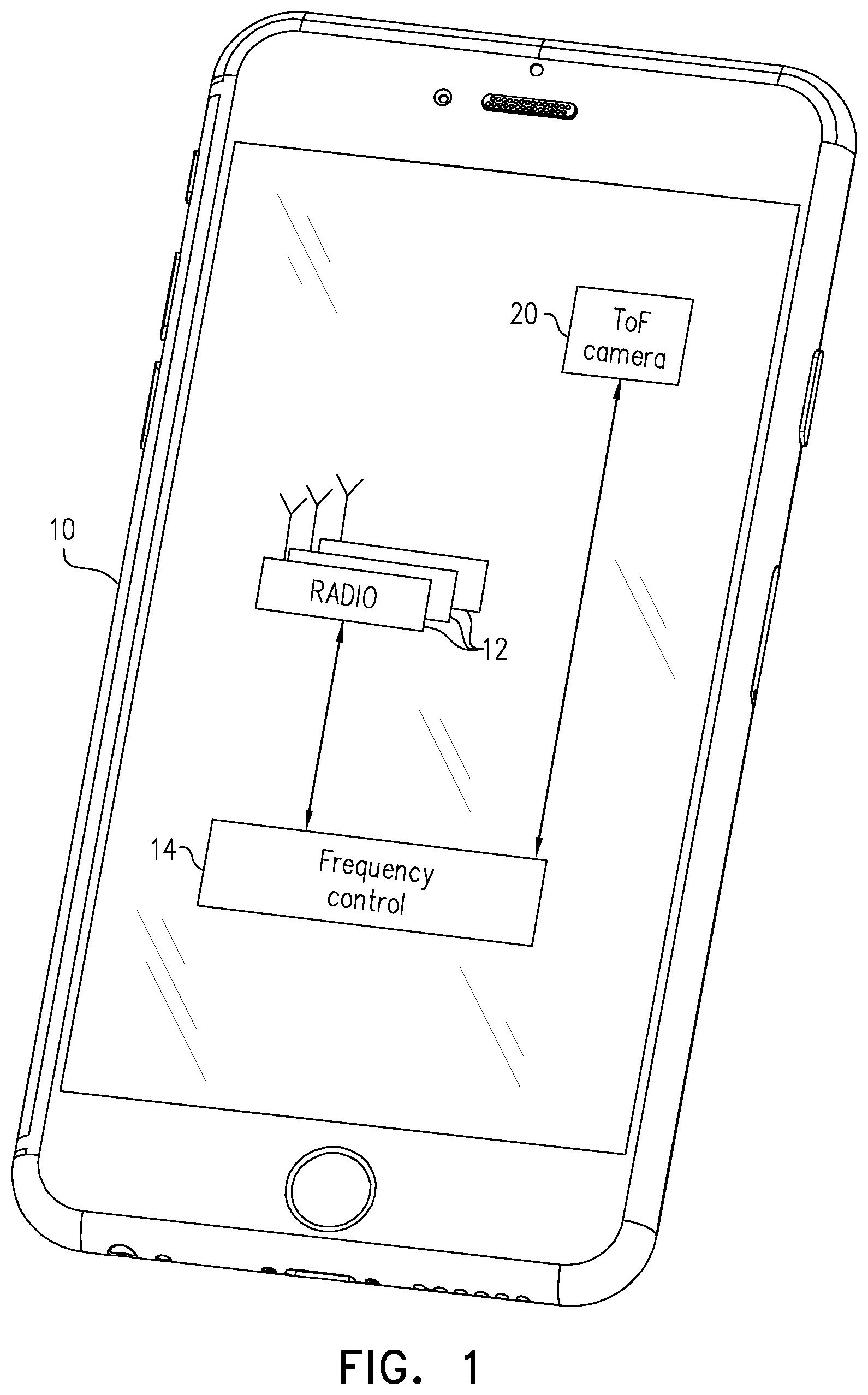 Patent US12306307 — Selection of pulse repetition intervals for sensing time of flight — Figure 1