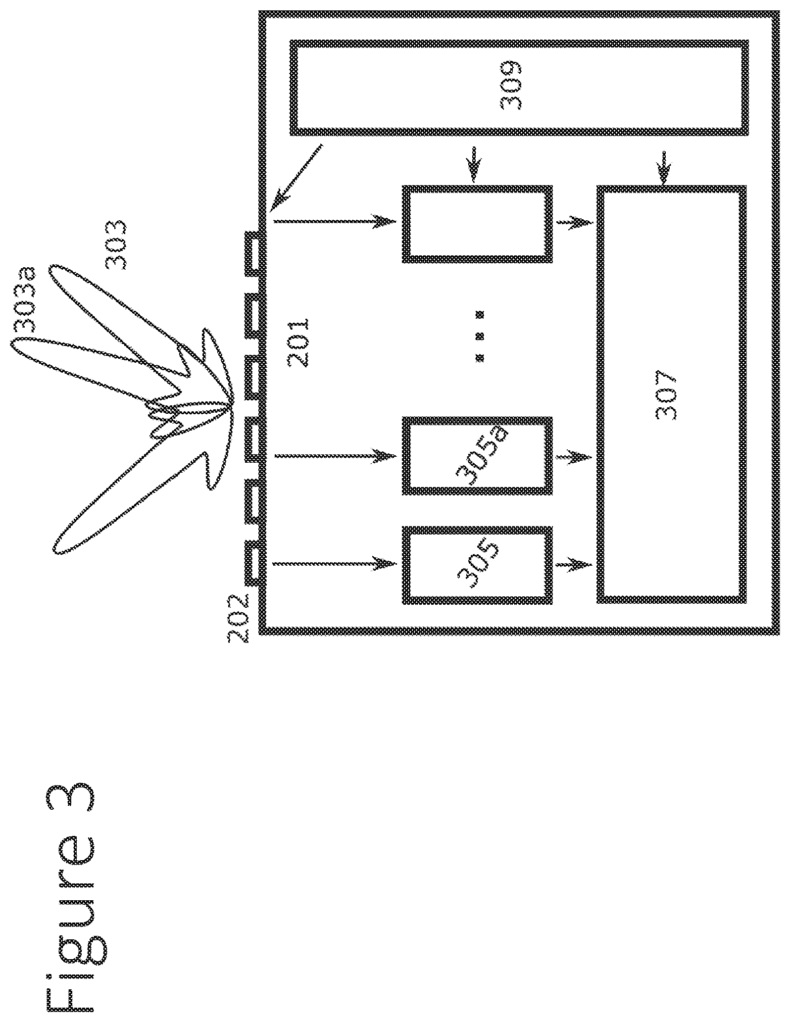 Patent US12306314 Figure 3 – Non-cooperative position, navigation, and timing extraction from VSAT communications signals using multi-beam phased array antenna
