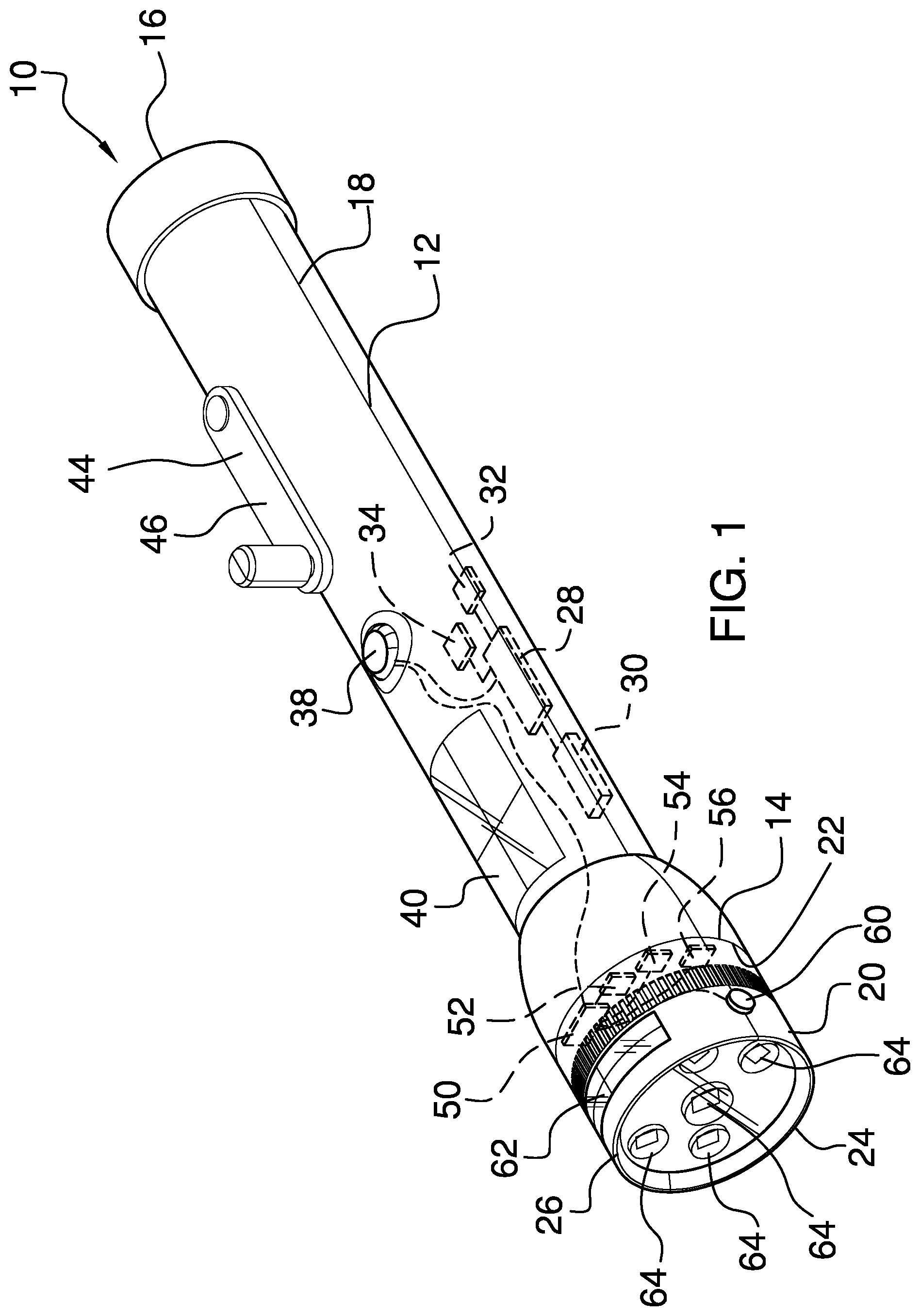 Patent US12306320 Figure 1 – Emergency beacon and light combination assembly