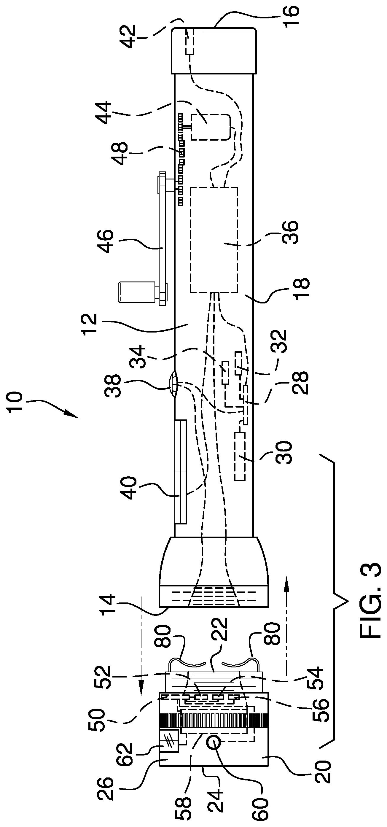 Patent US12306320 Figure 3 – Emergency beacon and light combination assembly