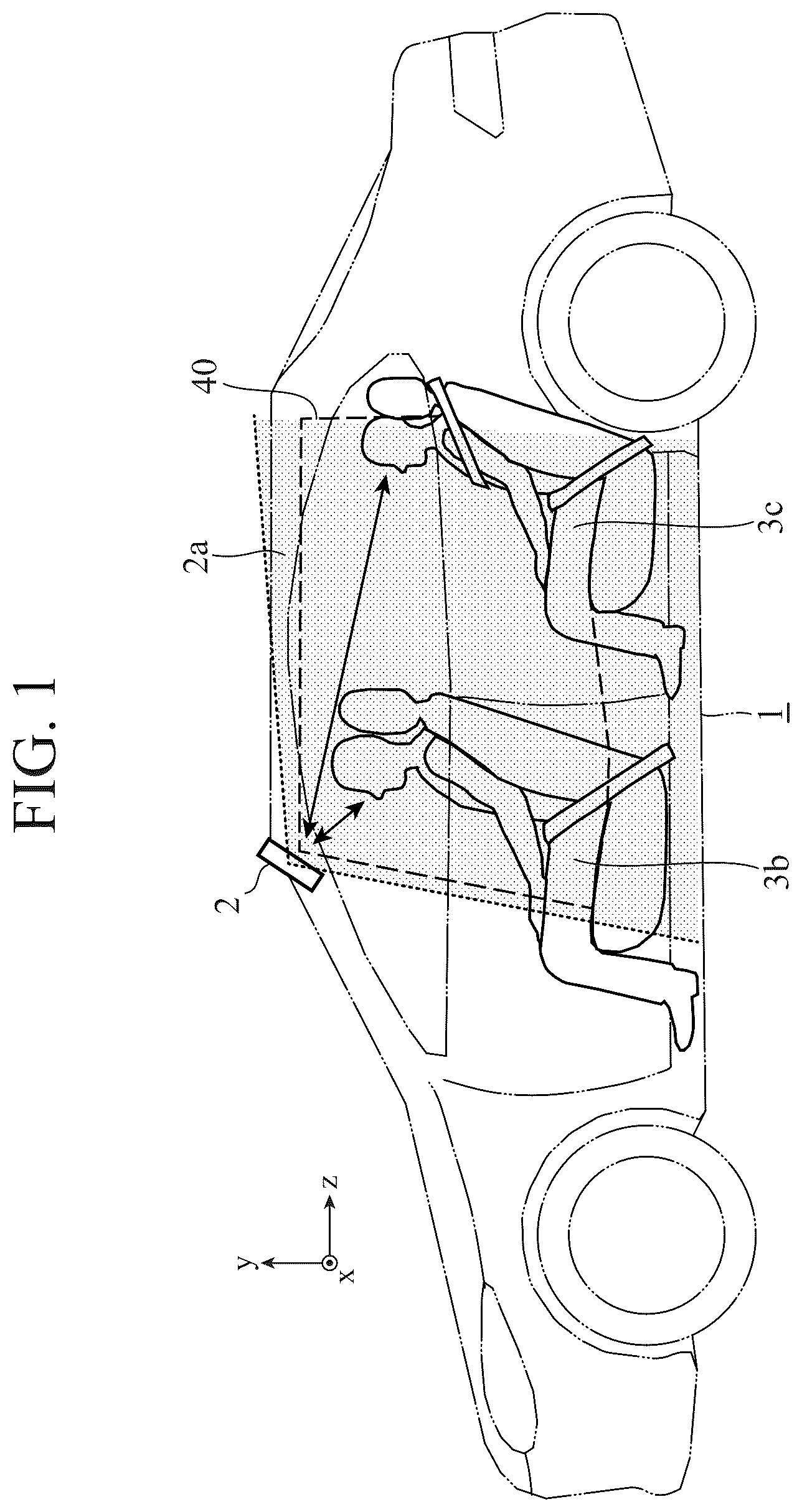 Patent US12306329 Figure 1 – Radio wave sensor and occupant detection device