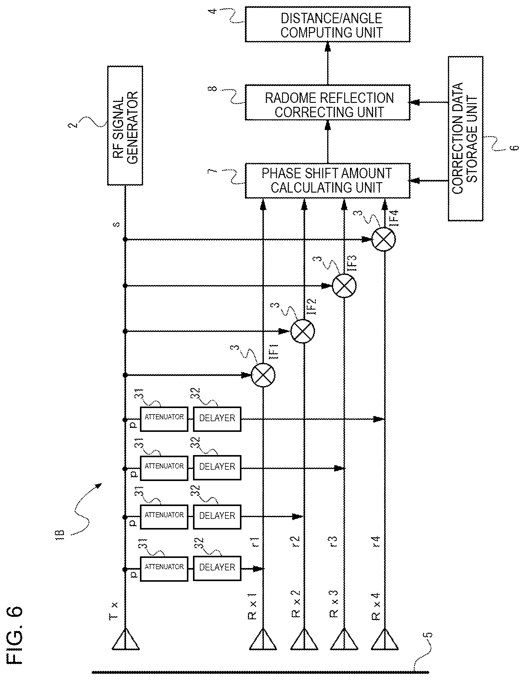 Patent US12306330 Figure 6 – Radar device and vehicle equipped with same