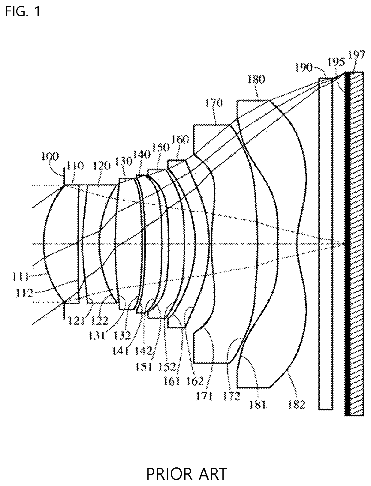 Patent US12306384 Figure 1 – Small wide-angle lens system