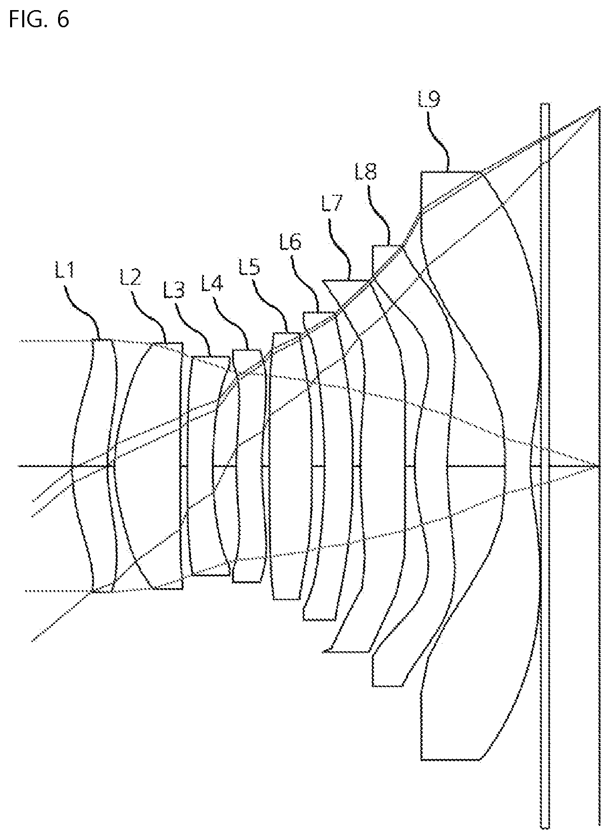 Patent US12306384 Figure 6 – Small wide-angle lens system