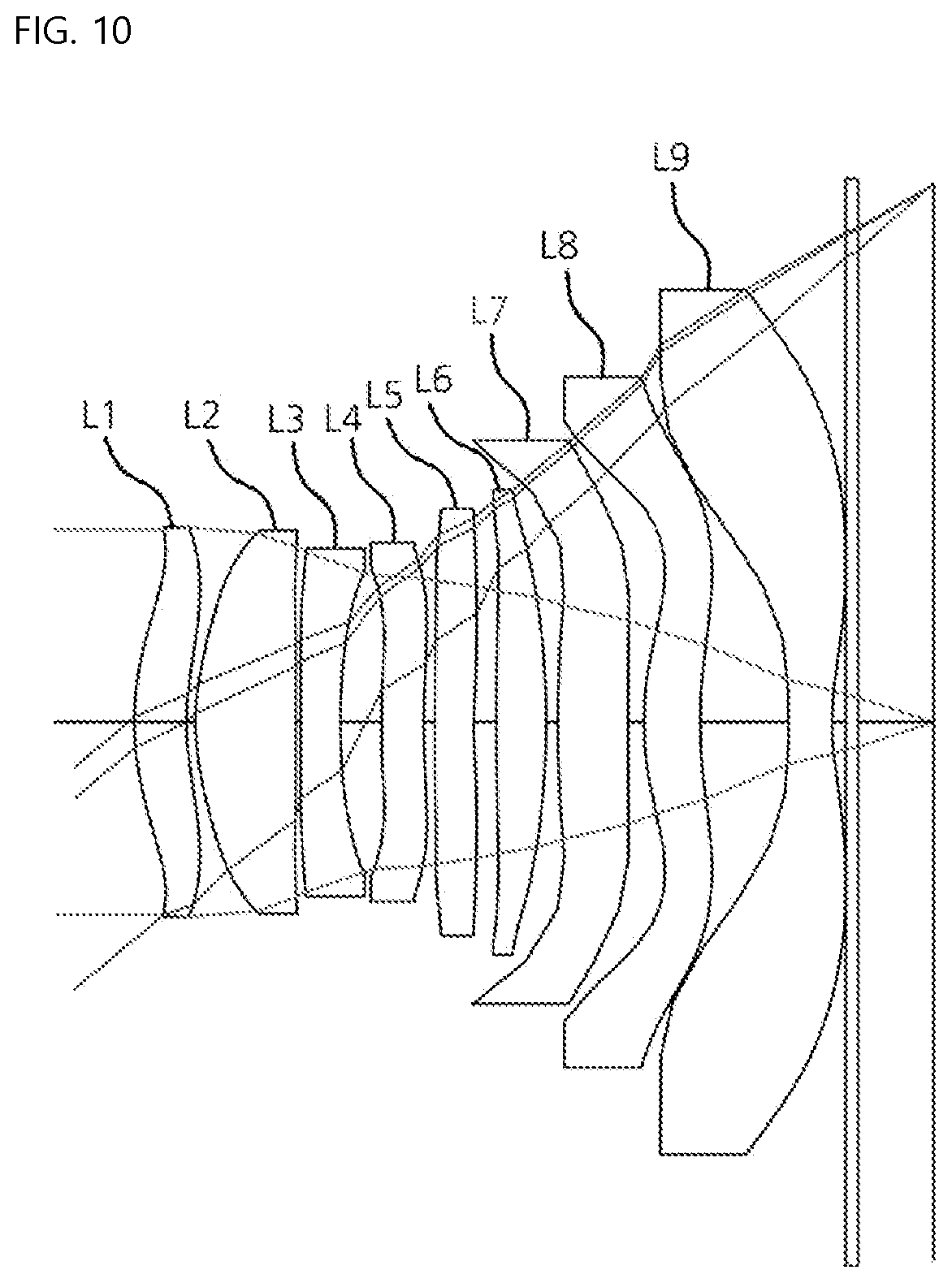 Patent US12306384 Figure 10 – Small wide-angle lens system