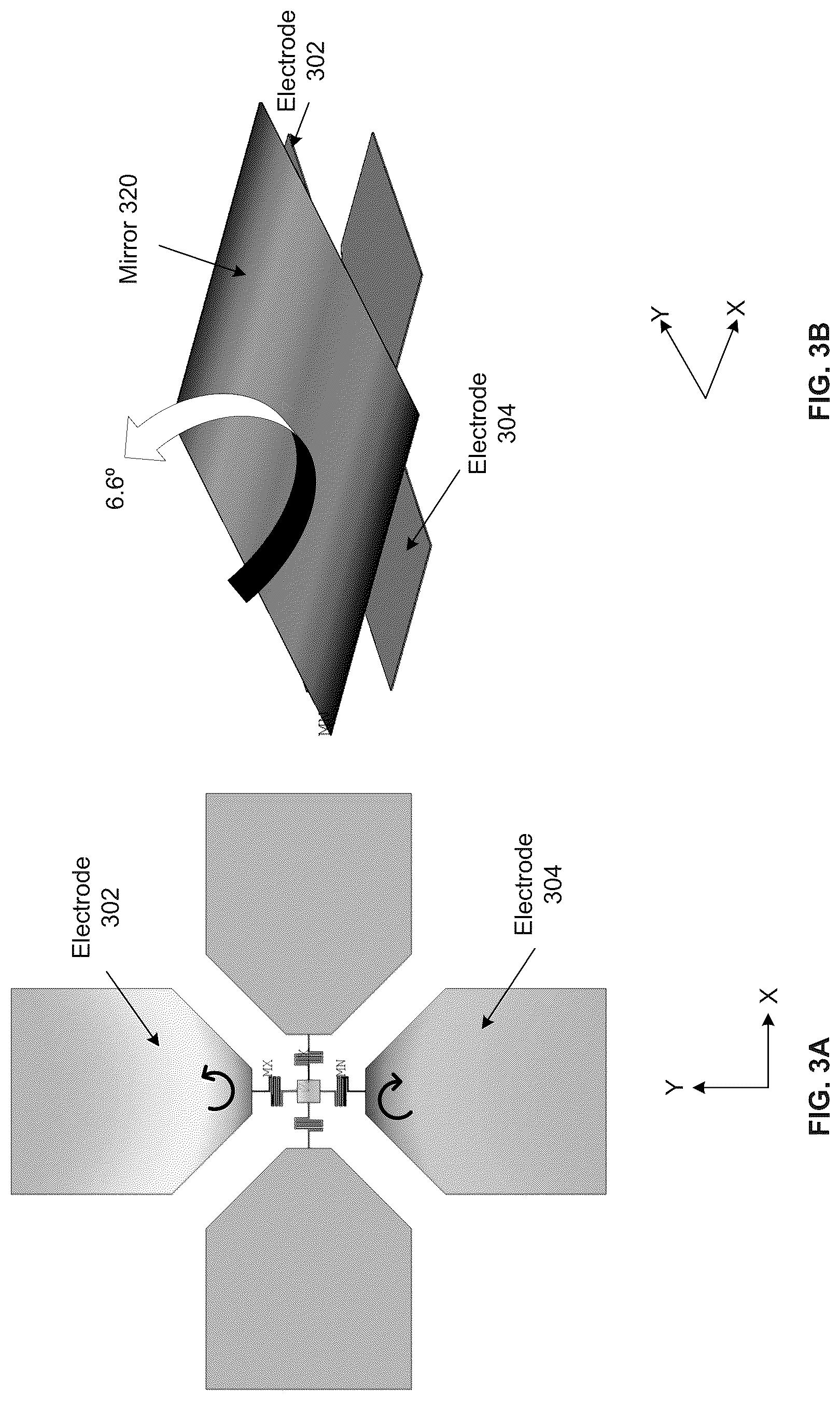 Patent US12306398 Figure 6 – Two-axis scanning mirror using piezoelectric drivers and serpentine torsion springs