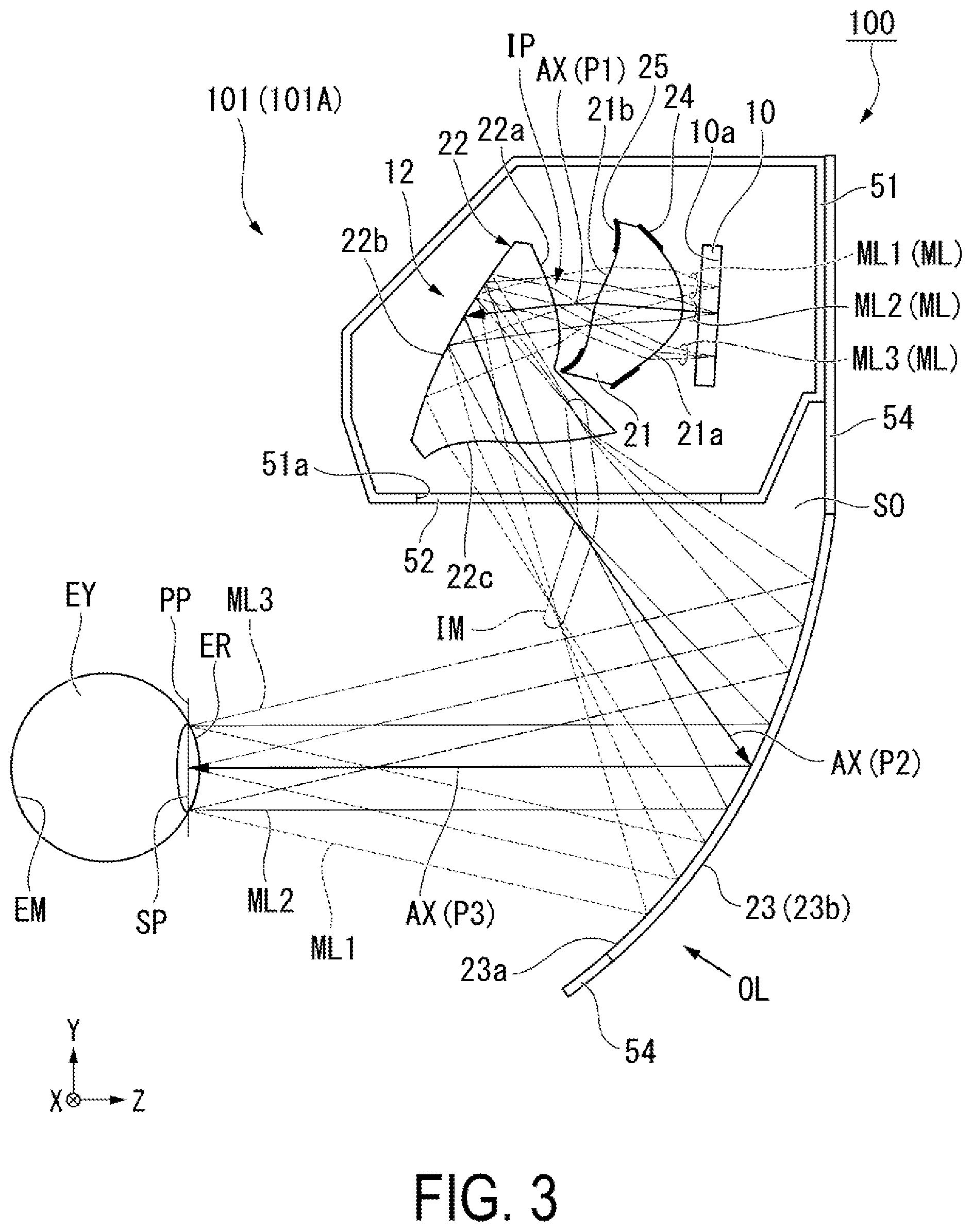 Patent US12306401 Figure 3 – Display module having light-shielding portions with apertures having different shapes, virtual display apparatus, and manufacturing method for light-guiding optical device