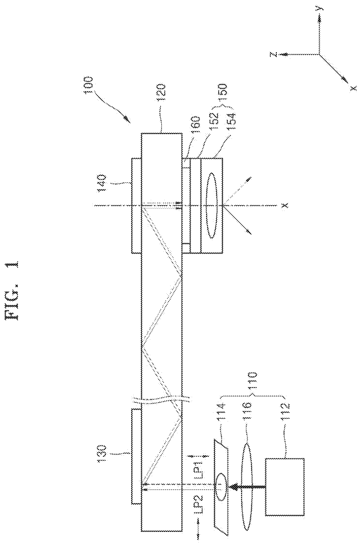 Patent US12306404 Figure 1 – Waveguide-type display device