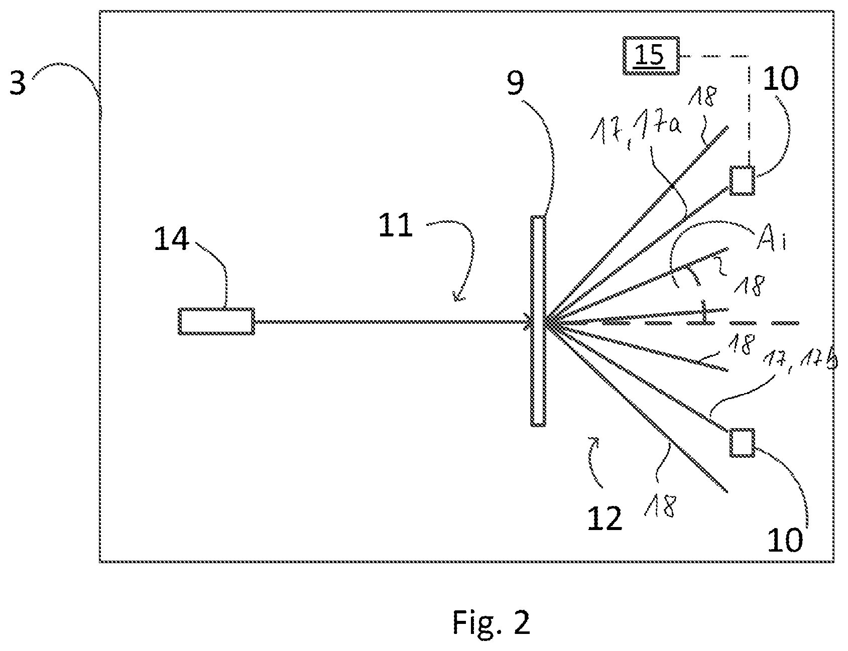 Patent US12306414 Figure 2 – Method and device for compensating beam angle variations of a beam bundle of laser beams generated by a diffractive optical element