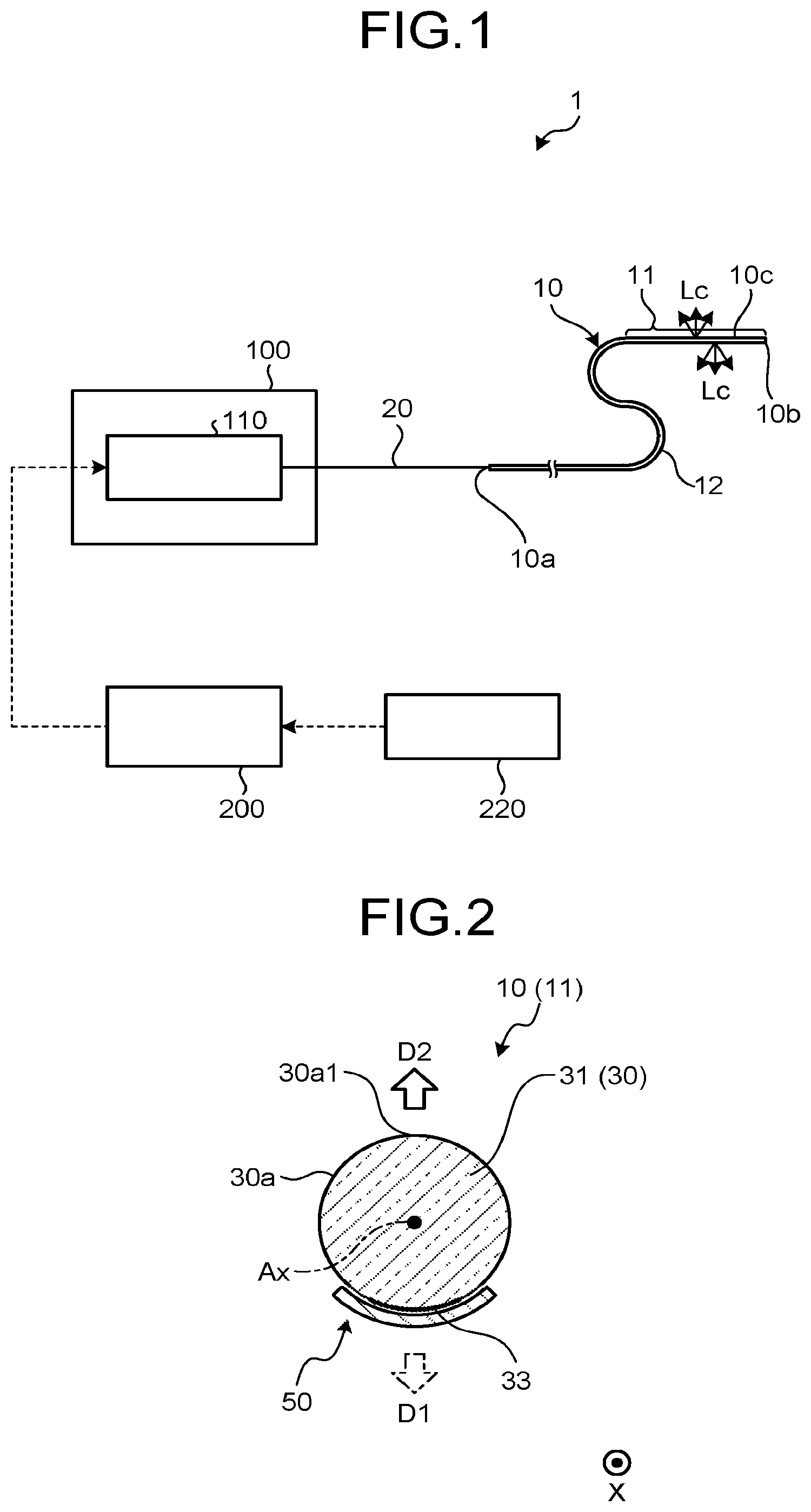 Patent US12306426 Figure 1 – Radiation probe with radial scatter regions with various intensities