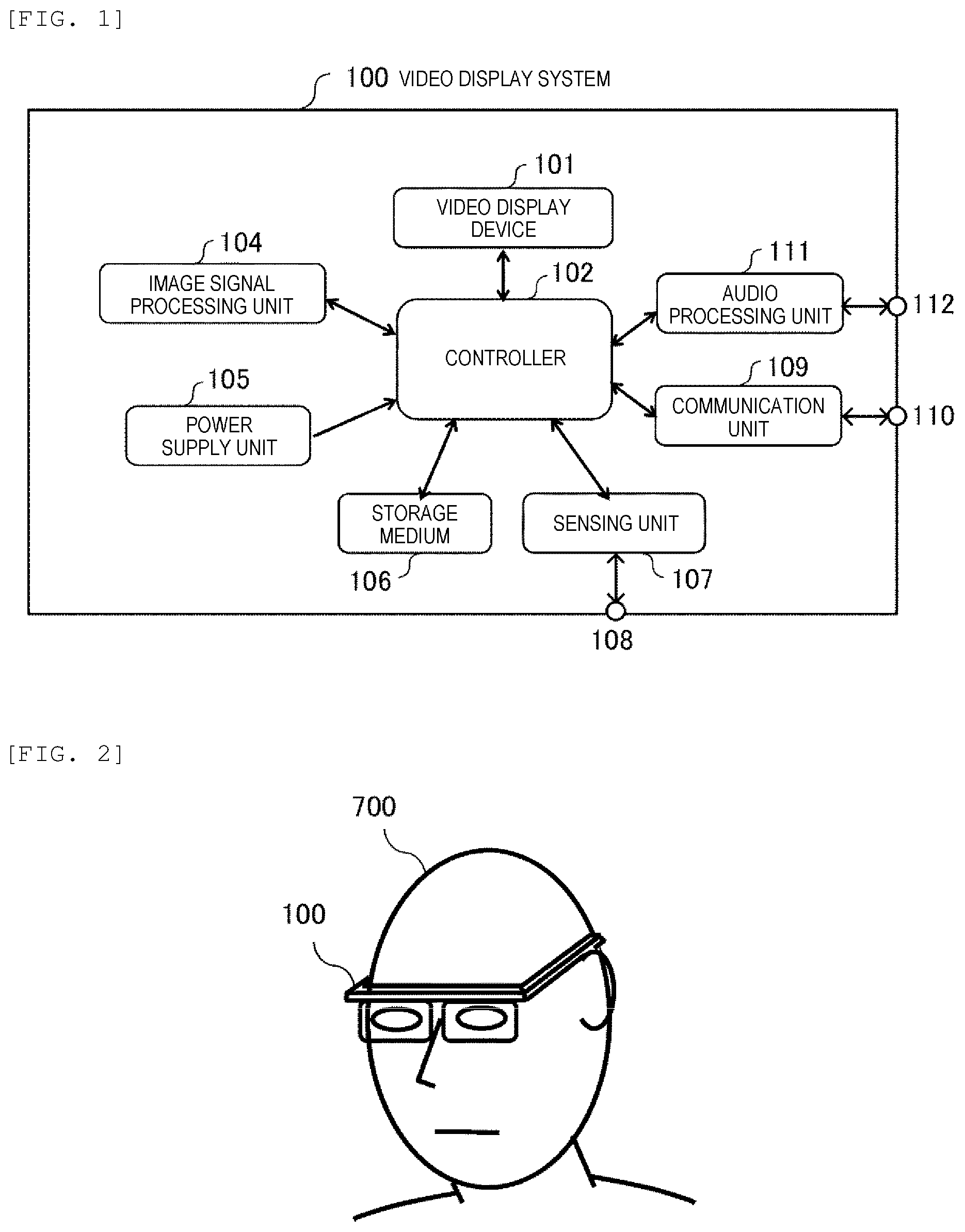 Patent US12306427 Figure 1 – Video display device and video display system