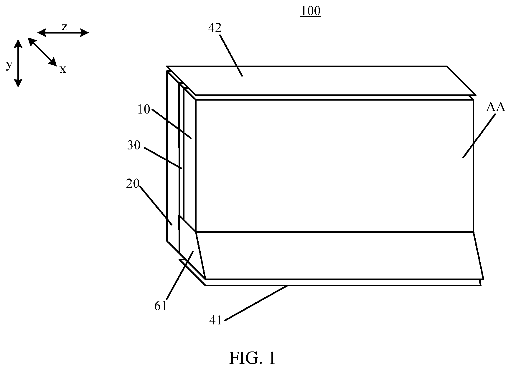 Patent US12306428 — Transparent display panel and electronic device — Figure 1