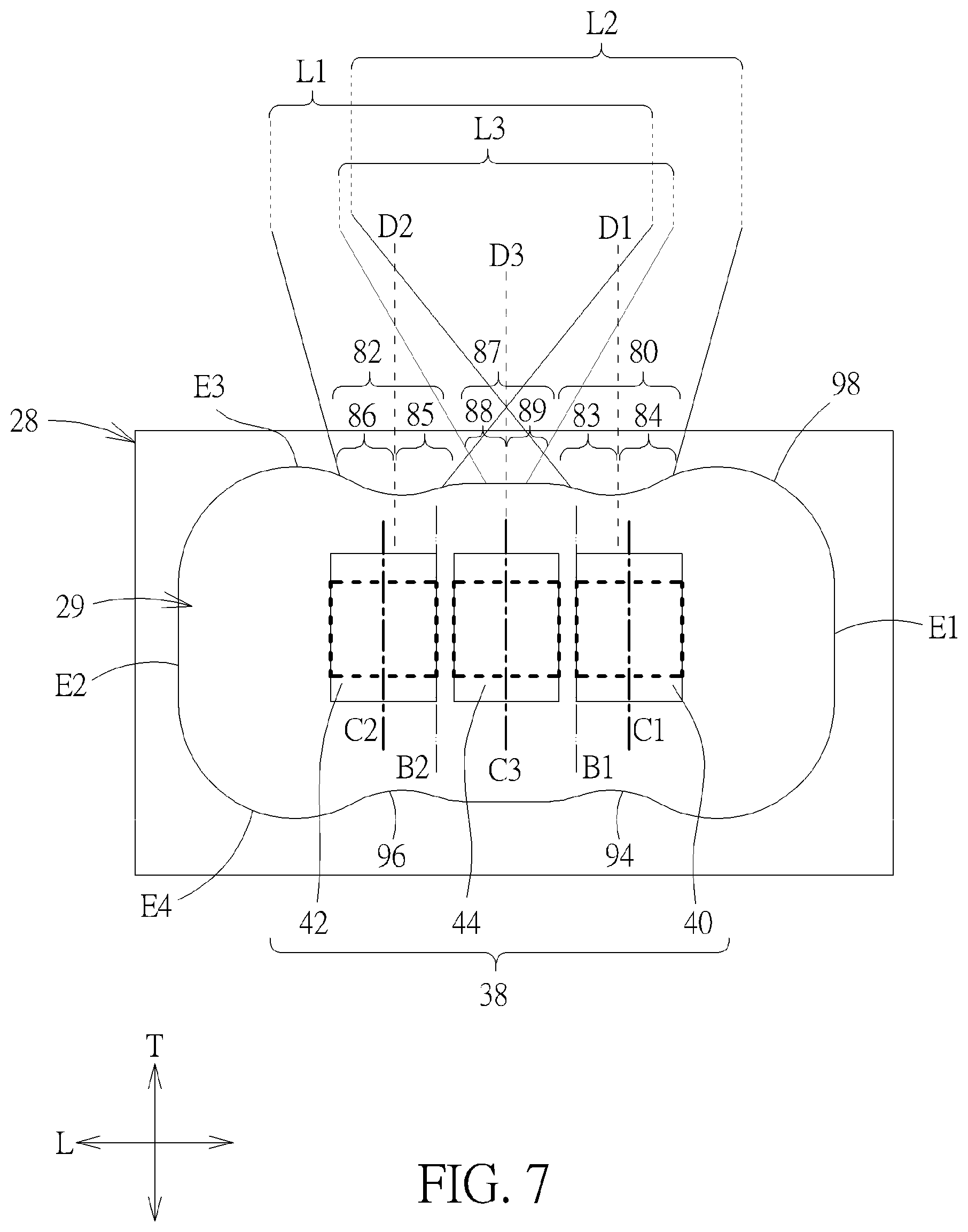 Patent US12306431 Figure 8 – Keyswitch having backlight module with multiple lighting units and light modifiers