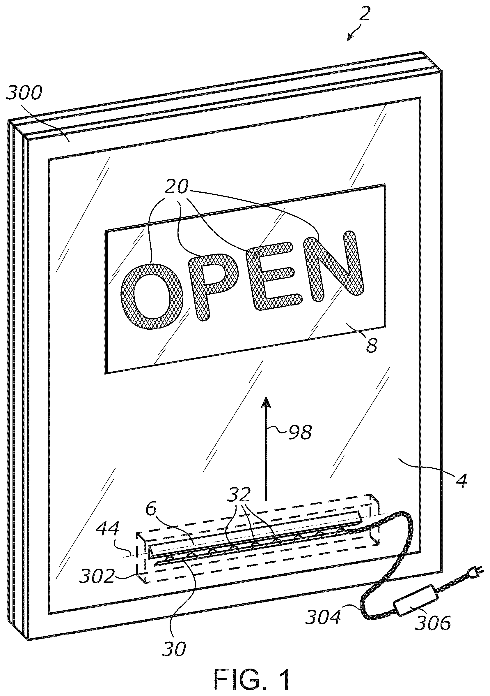 Patent US12306432 Figure 1 – Method of making thin light guide illumination systems using side-emitting LEDs