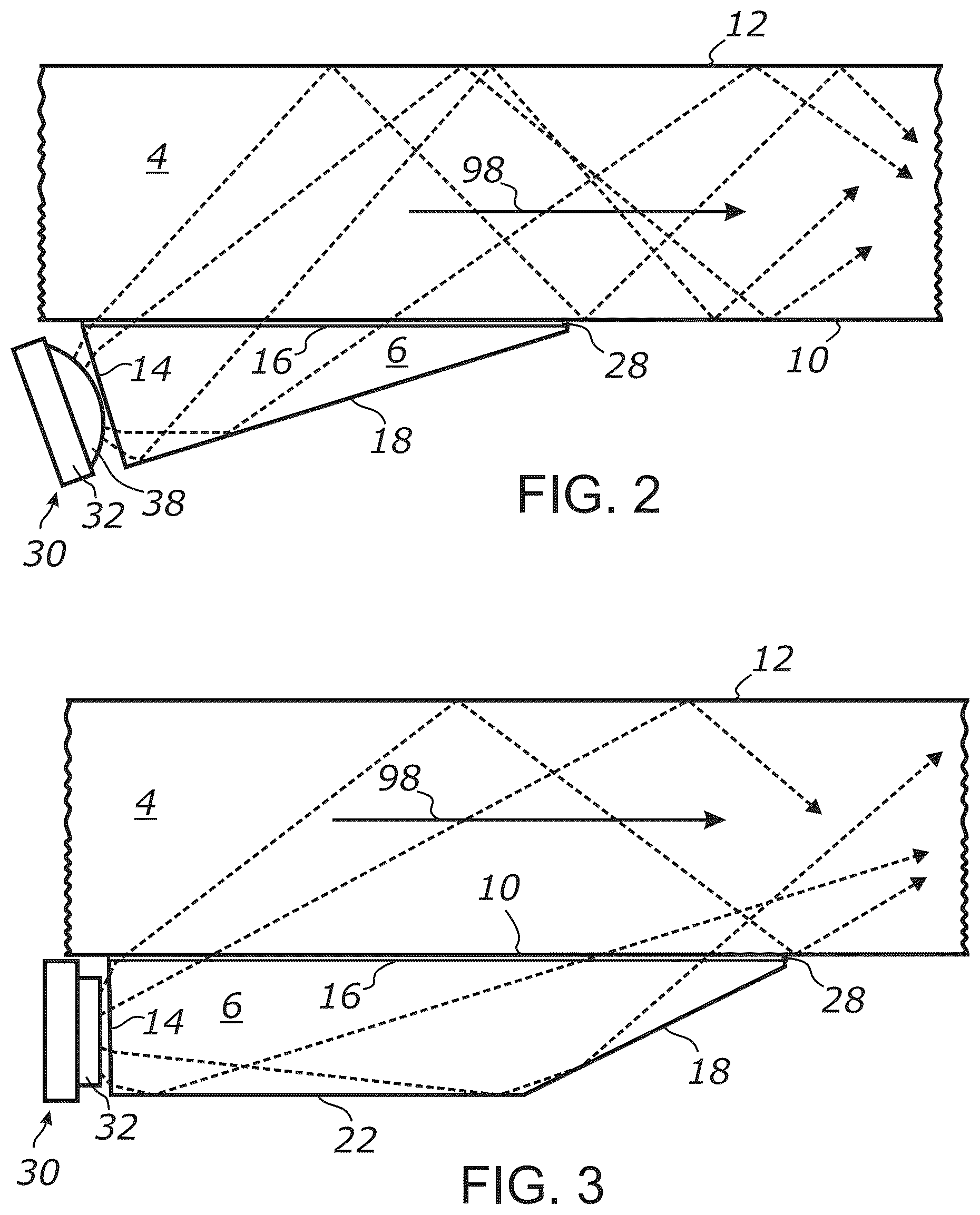 Patent US12306432 Figure 2 – Method of making thin light guide illumination systems using side-emitting LEDs
