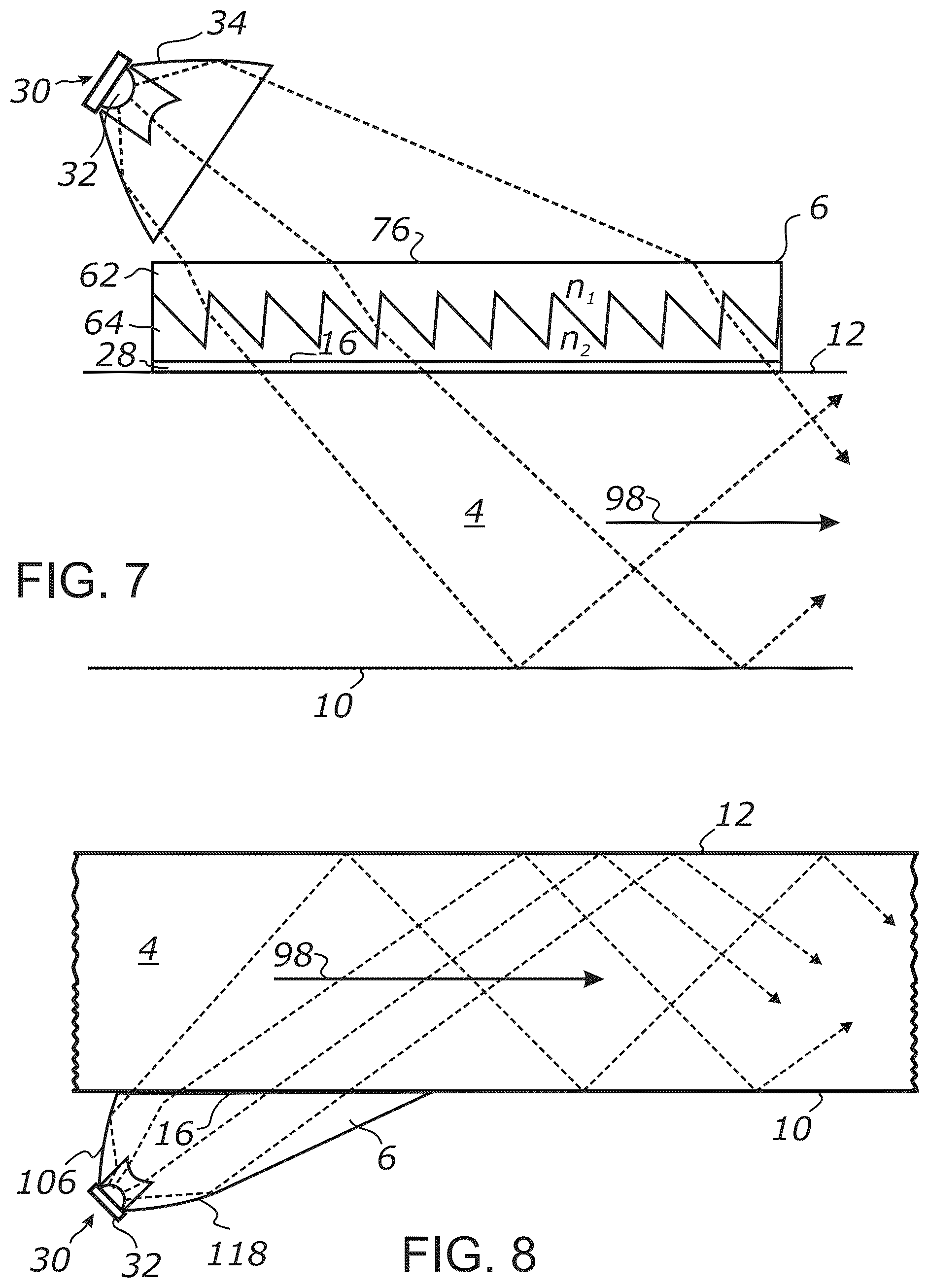 Patent US12306432 Figure 5 – Method of making thin light guide illumination systems using side-emitting LEDs