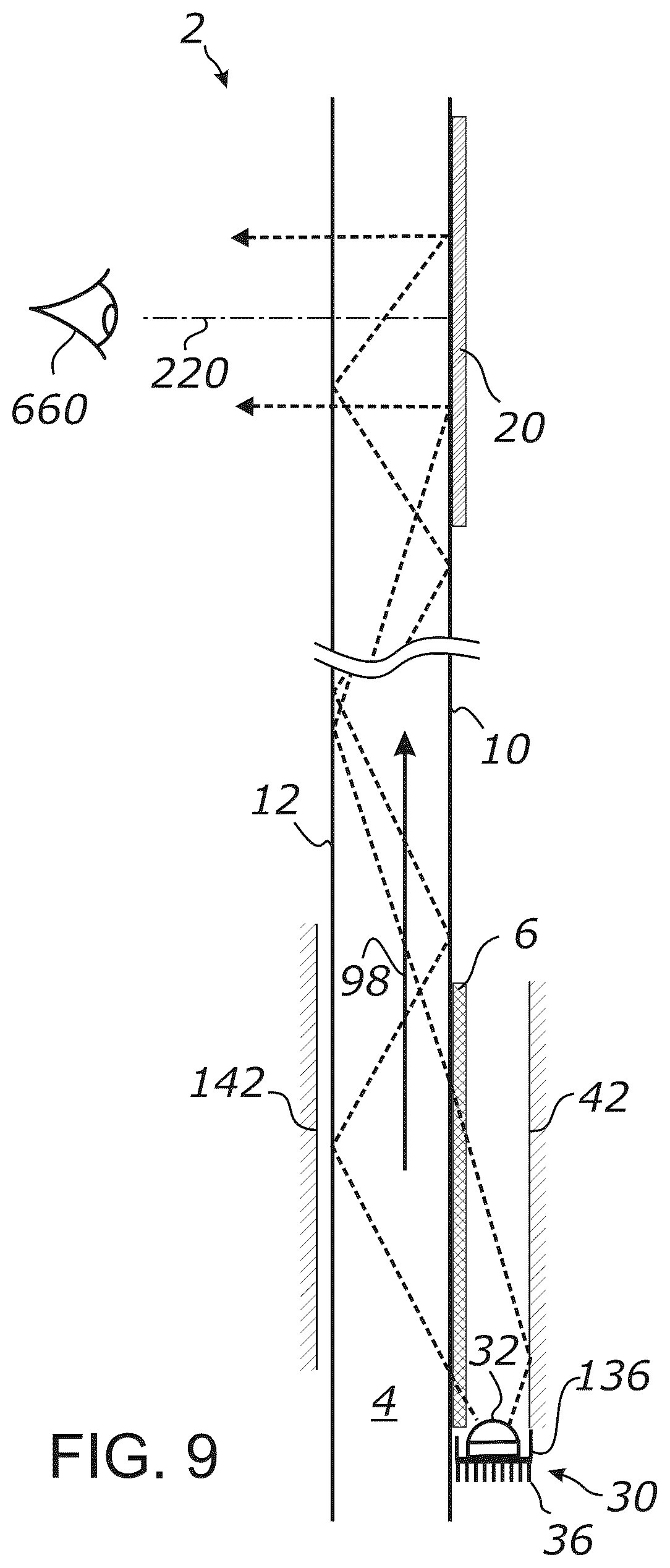 Patent US12306432 Figure 6 – Method of making thin light guide illumination systems using side-emitting LEDs