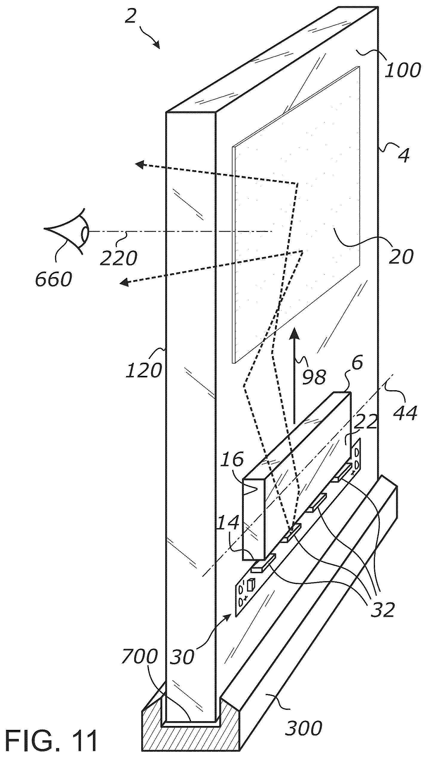 Patent US12306432 Figure 8 – Method of making thin light guide illumination systems using side-emitting LEDs
