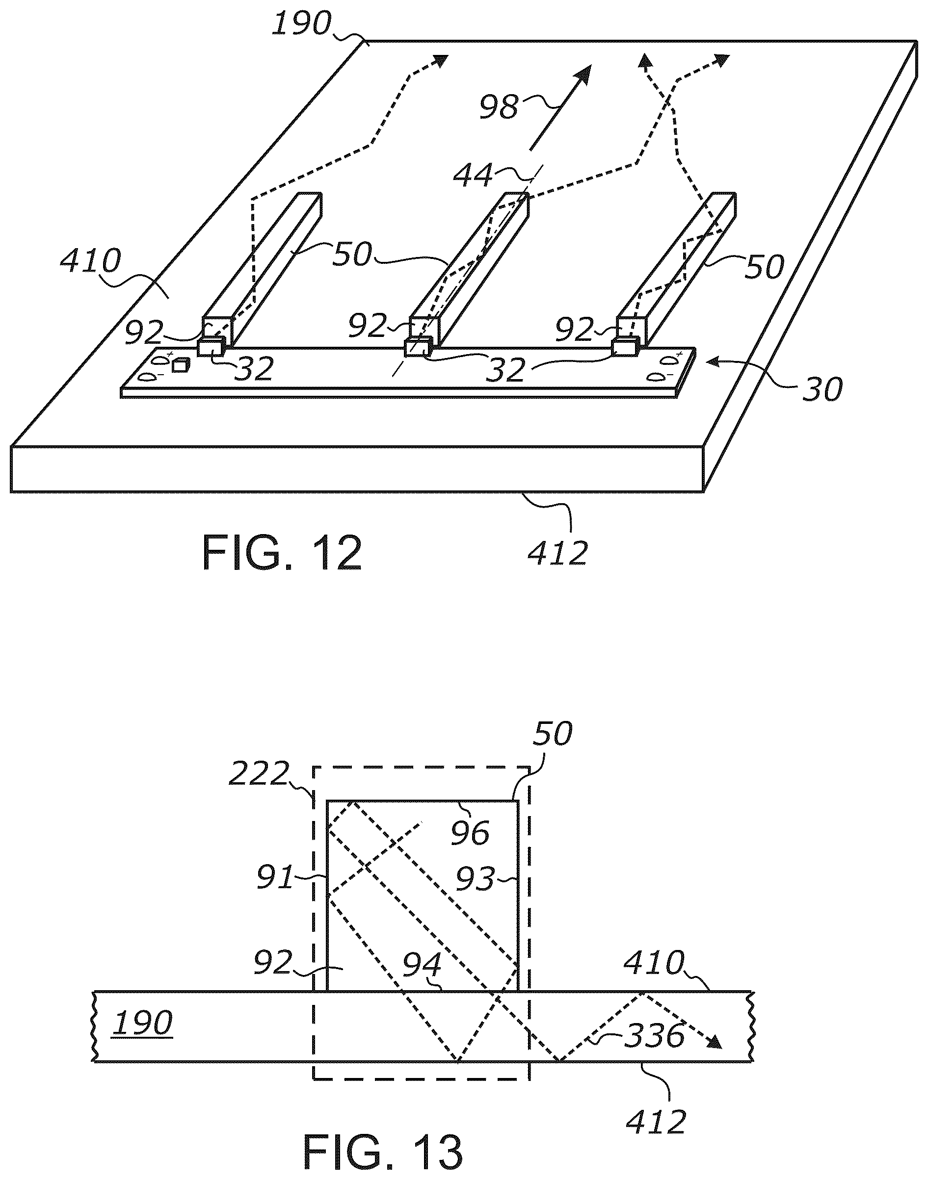 Patent US12306432 Figure 9 – Method of making thin light guide illumination systems using side-emitting LEDs