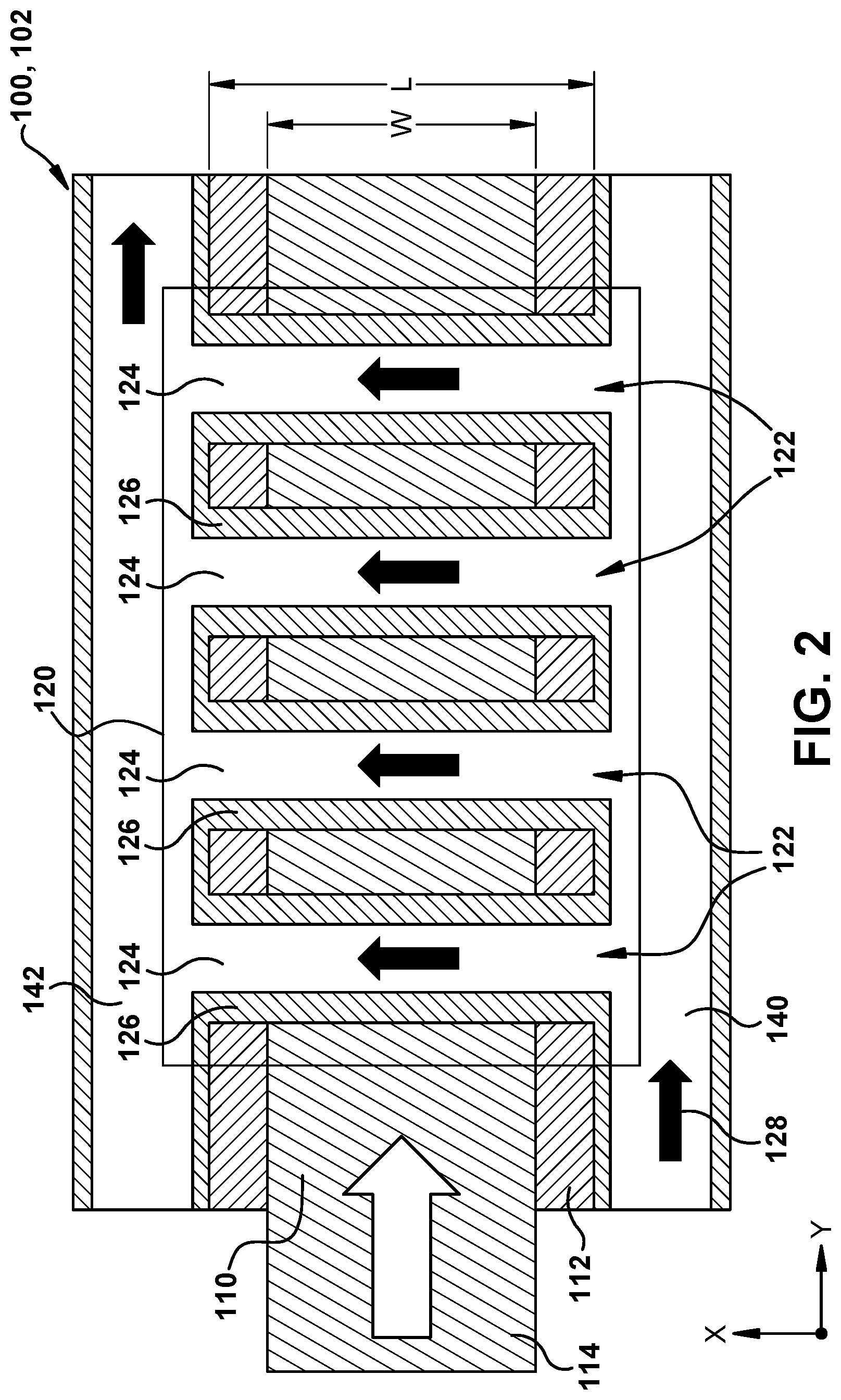 Patent US12306442 Figure 2 – Structure including grating coupler with optofluidic grating channels